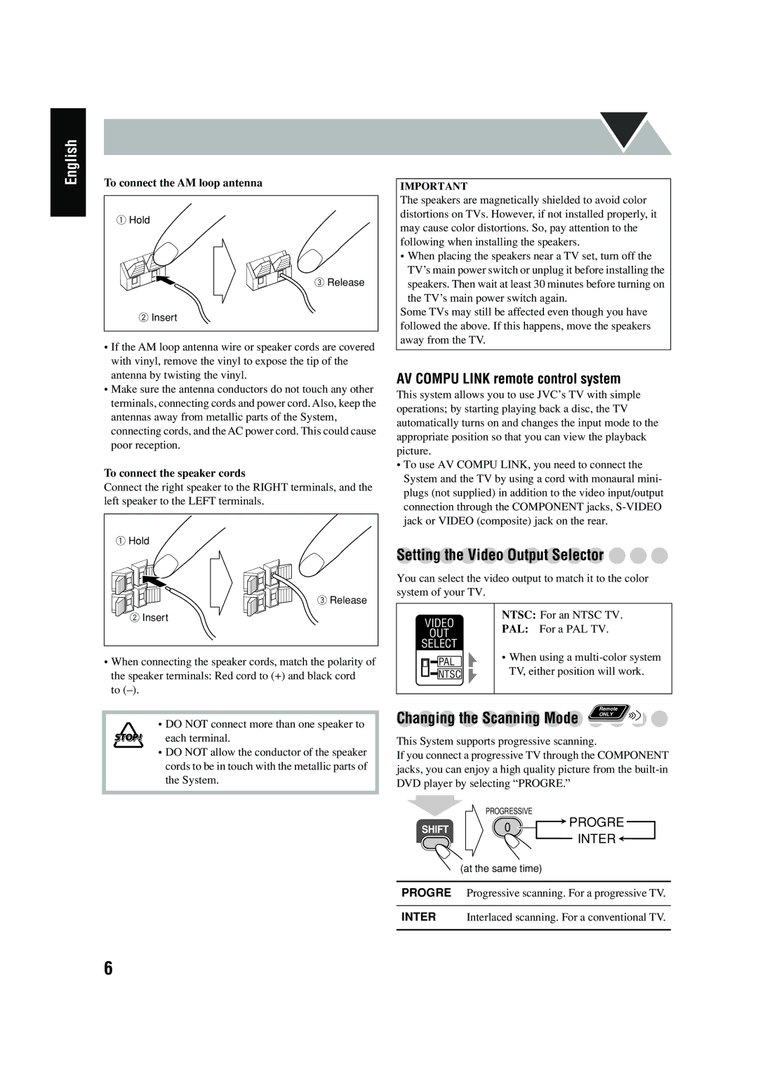 JVC UX-P450 manual Setting the Video Output Selector 