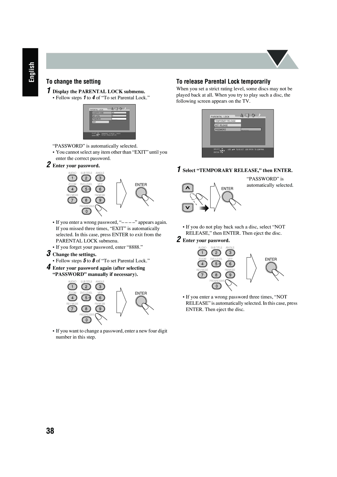 JVC UX-P450 manual To change the setting 