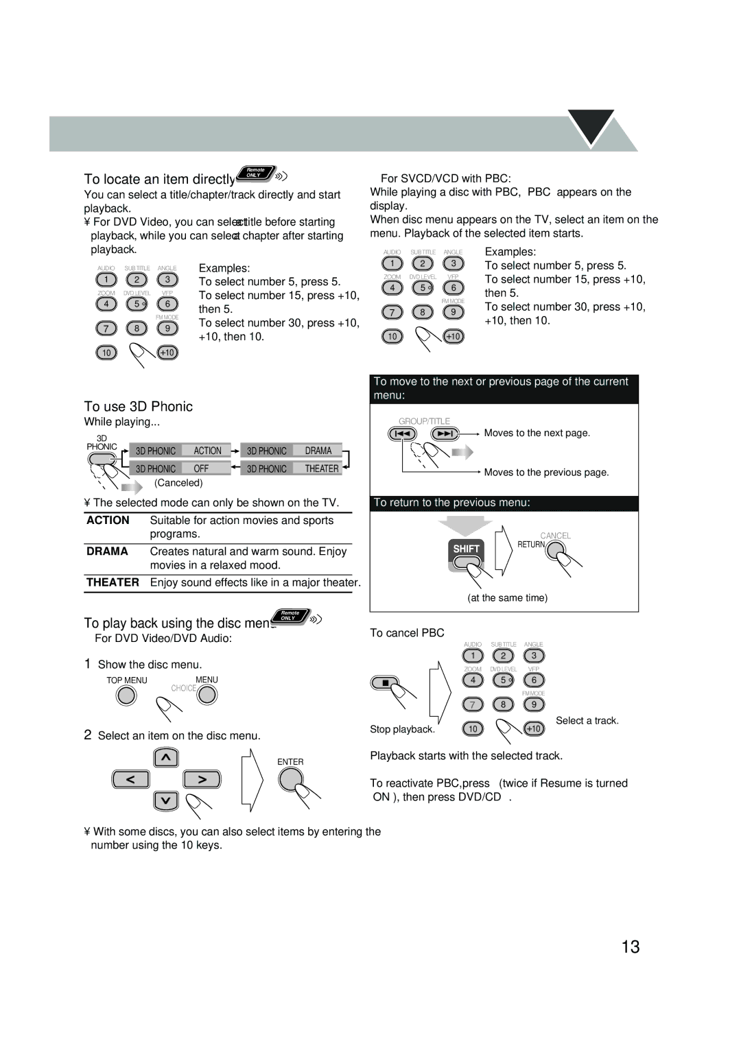 JVC UX-P550 manual To use 3D Phonic 