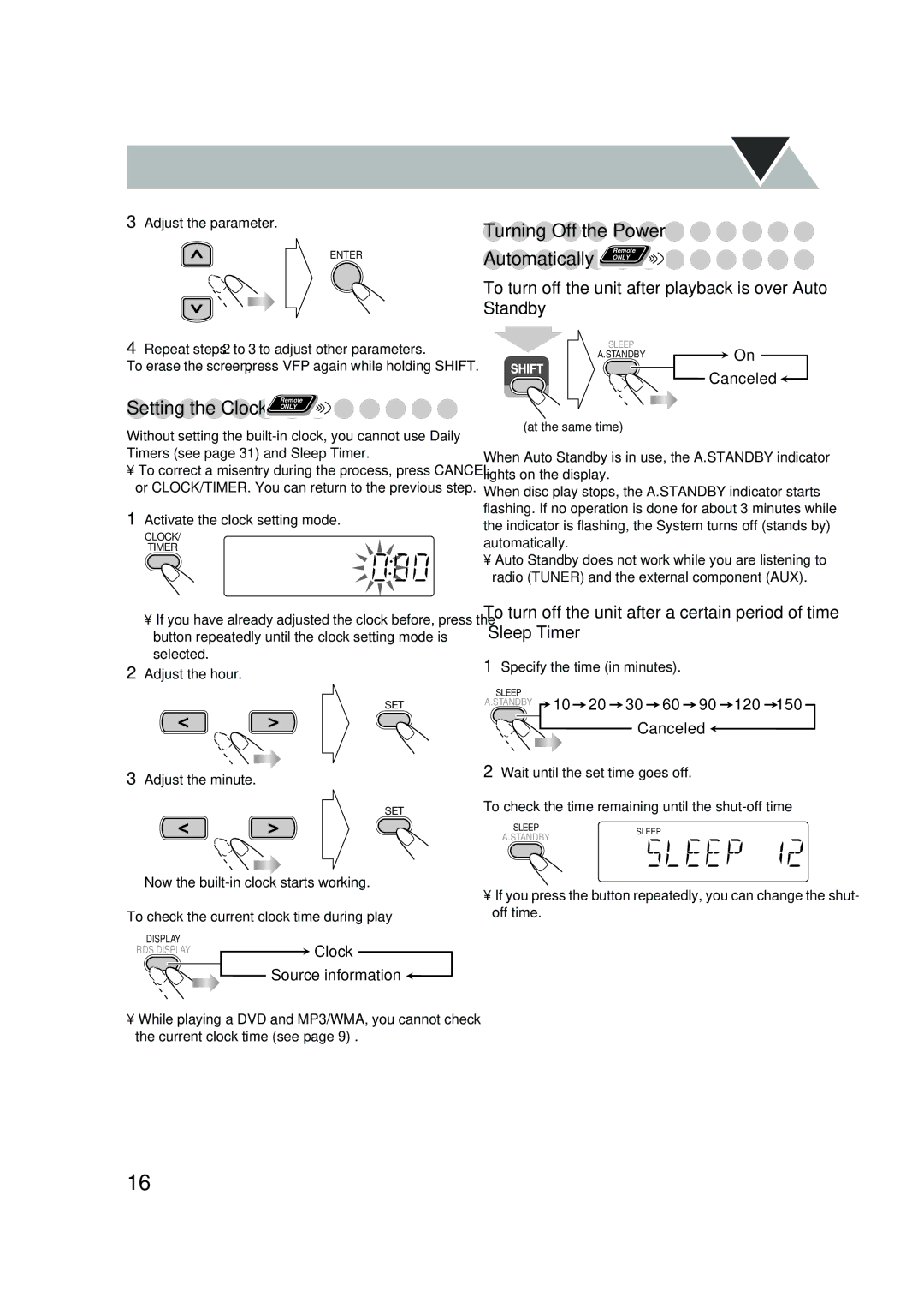 JVC UX-P550 manual Standby, To turn off the unit after playback is over-Auto 