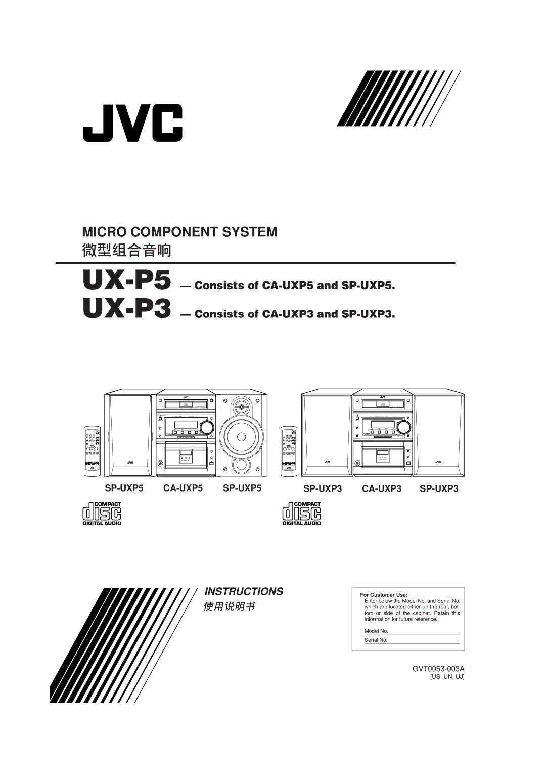 JVC UX-P5/UX-P3 manual UX-P5 UX-P3 