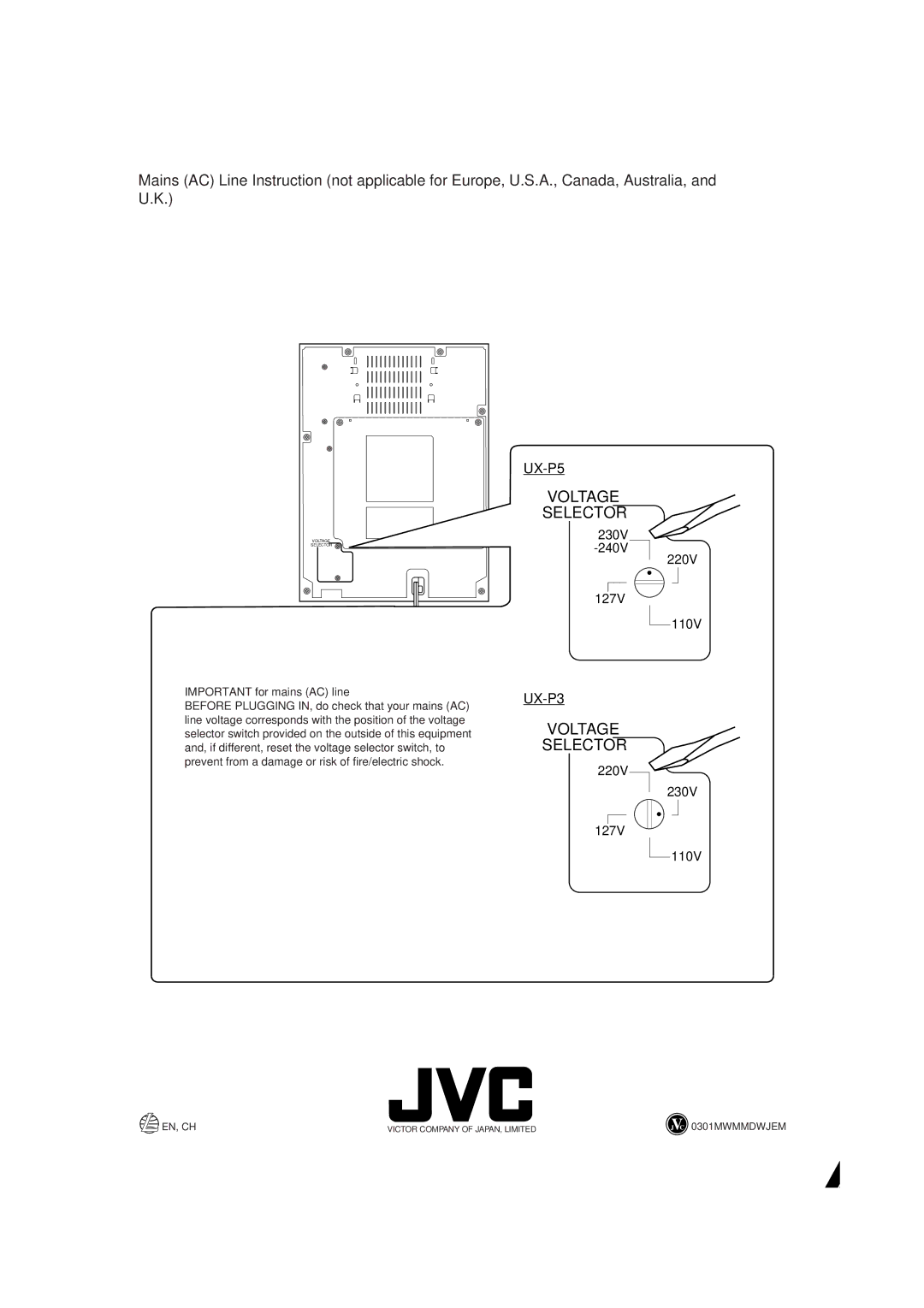 JVC UX-P5/UX-P3 manual 