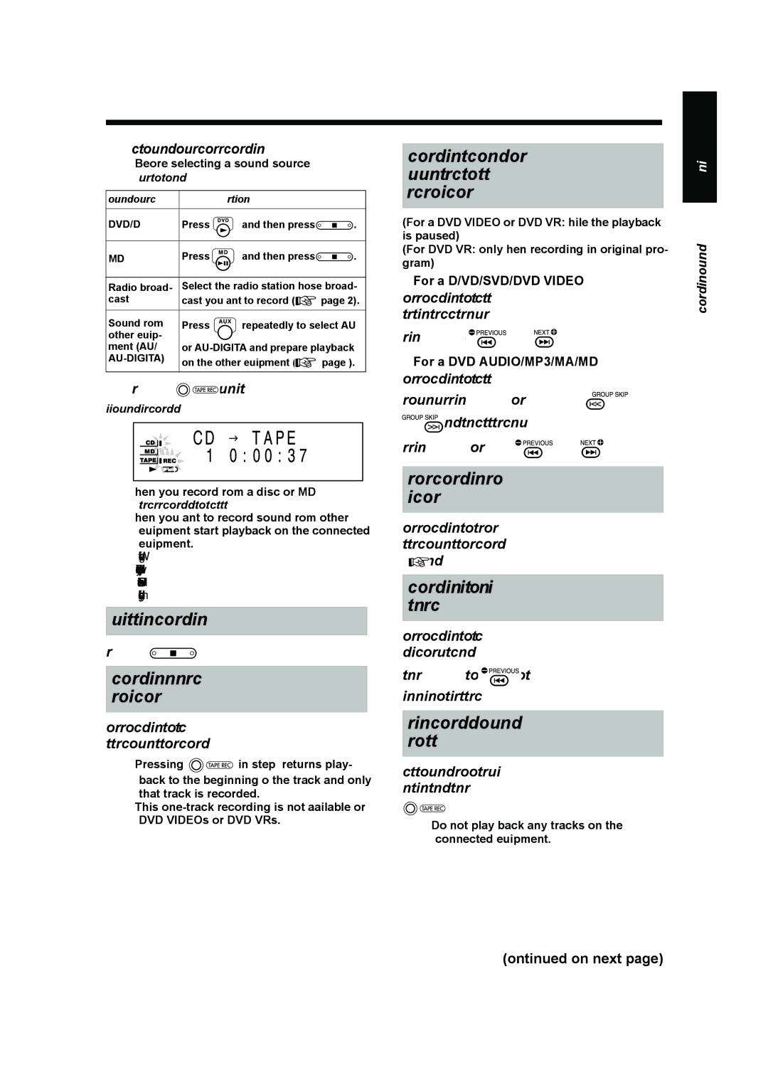 JVC UX-QD70S, UX-QD70W manual Recording Only One Track from a Disc or MD, Program Recording from a Disc or MD 