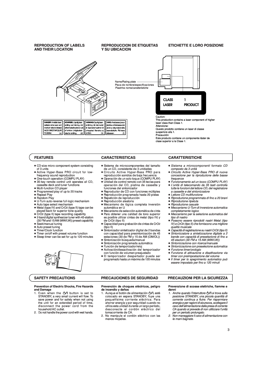 JVC UX-T150, UX-T151 manual Reproduction Of Labels 