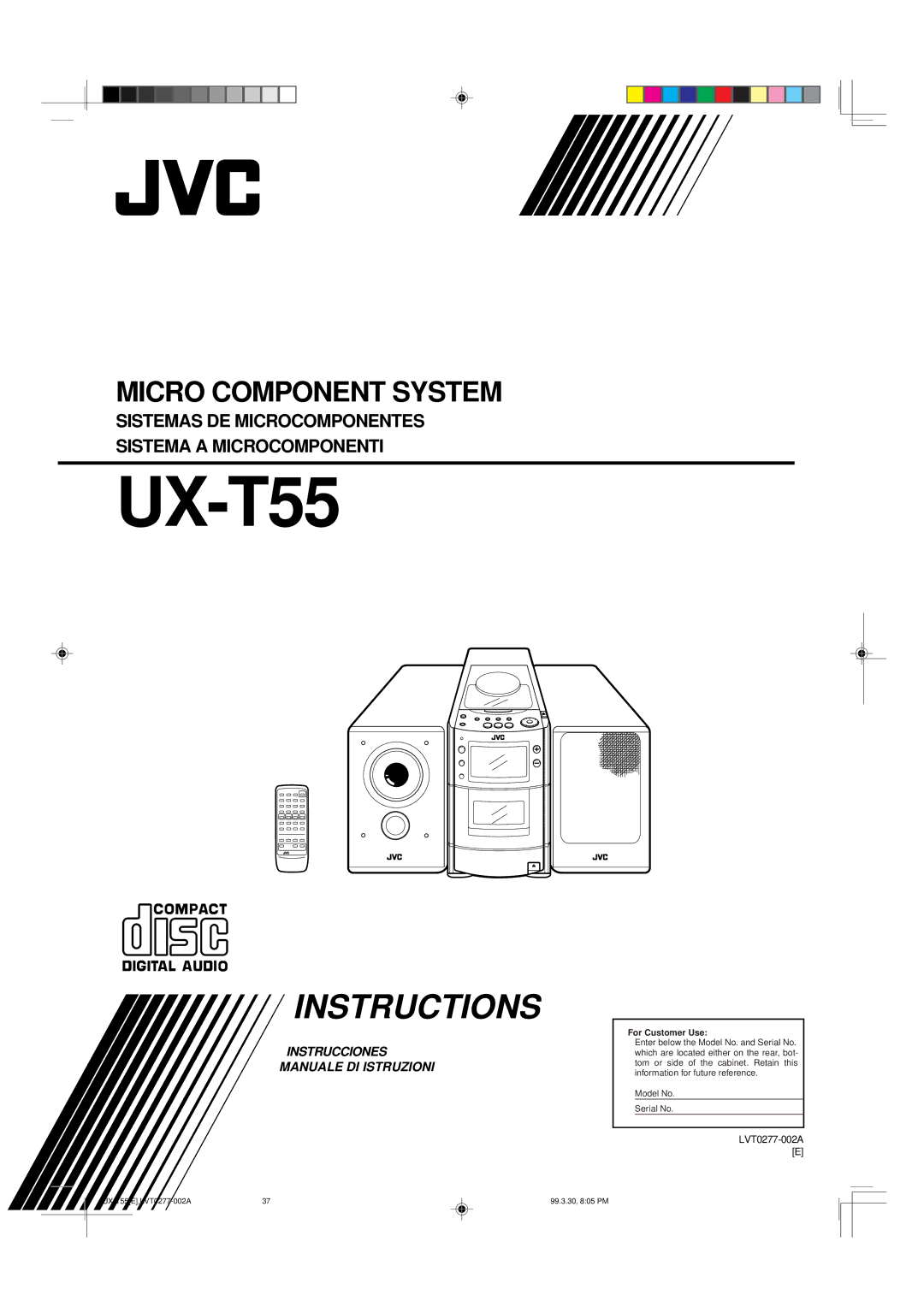 JVC UX-T55 manual 