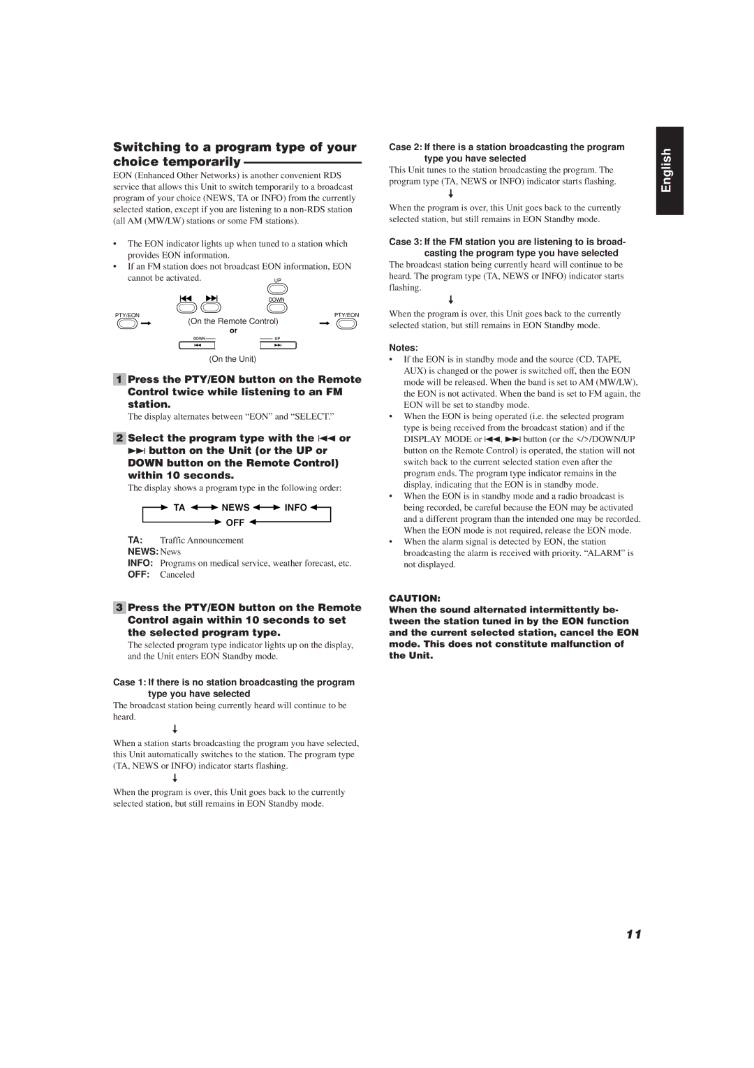 JVC UX-V10, UX-V20R manual Switching to a program type of your choice temporarily, News News 