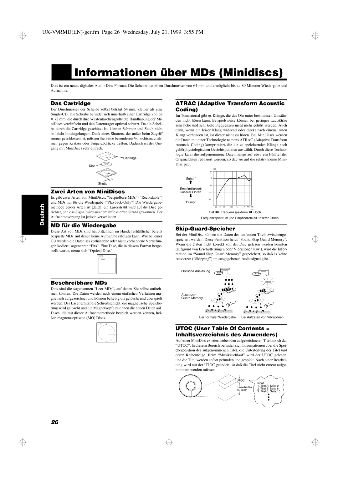 JVC manual UX-V9RMDEN-ger.fm Page 26 Wednesday, July 21, 1999 355 PM 