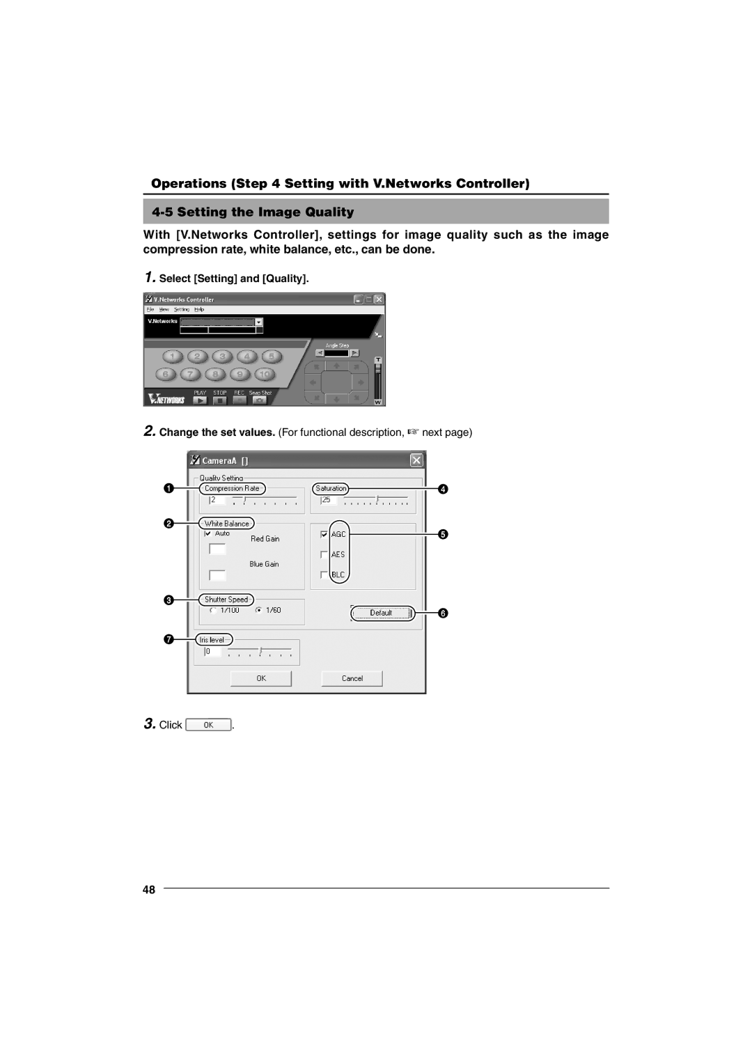 JVC VN-C10 manual Select Setting and Quality 