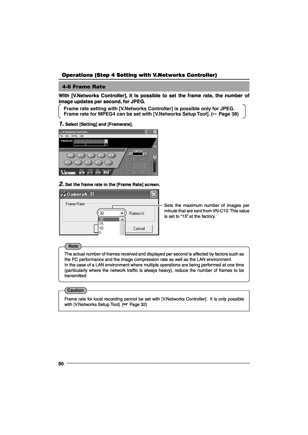 JVC VN-C10 manual 4-6Frame Rate 
