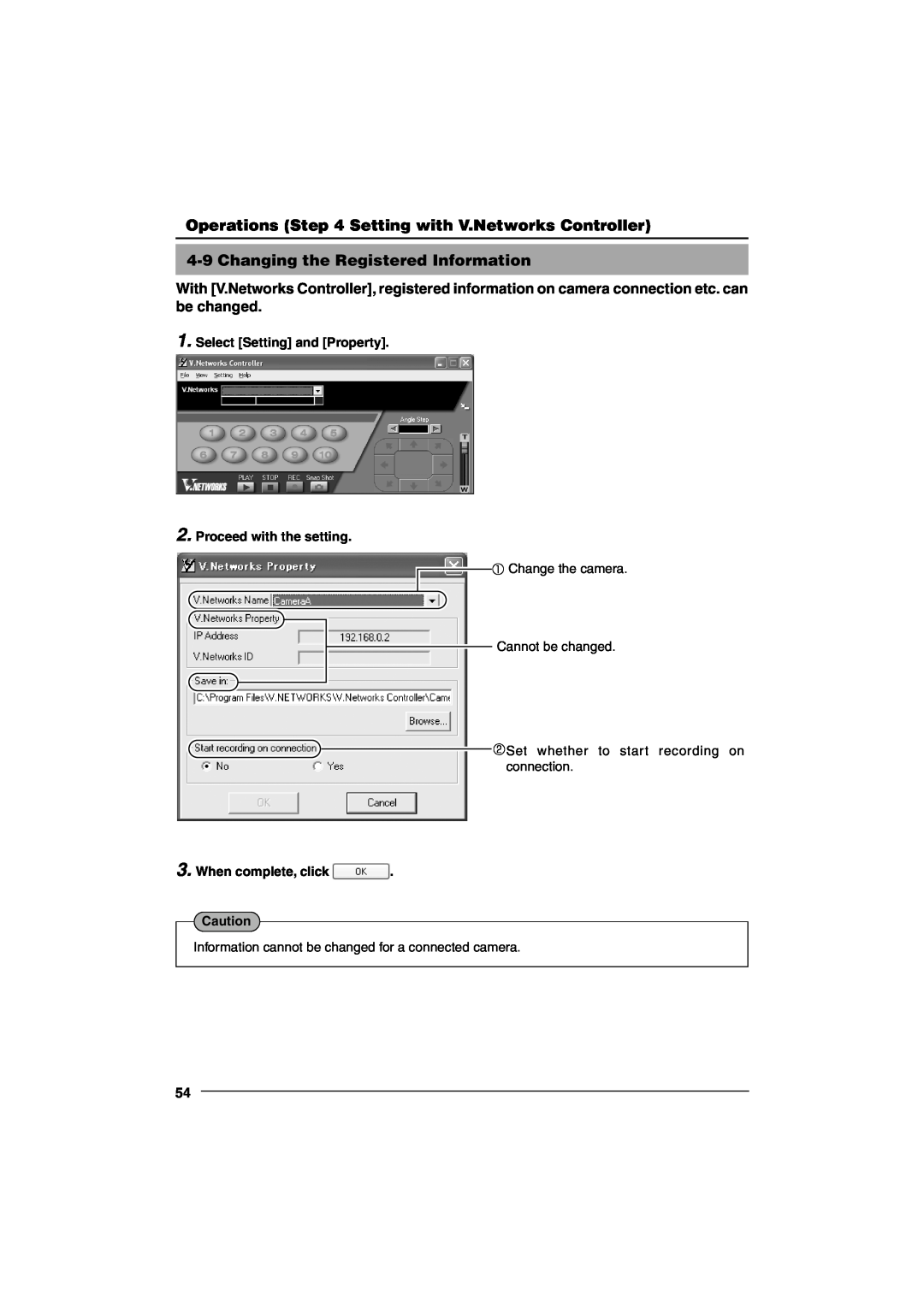 JVC VN-C10 manual 4-9Changing the Registered Information 