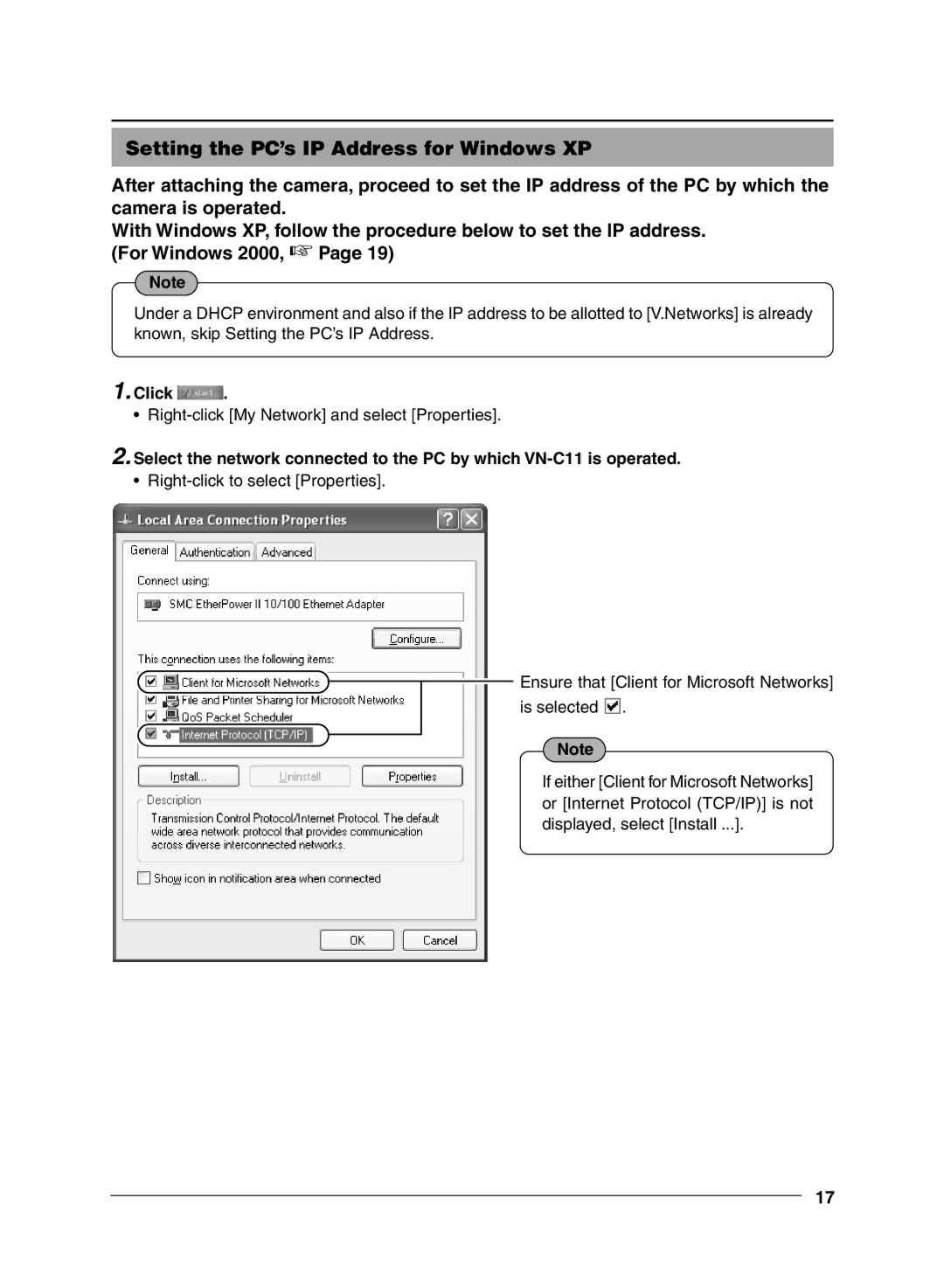 JVC VN-C11 manual Click 