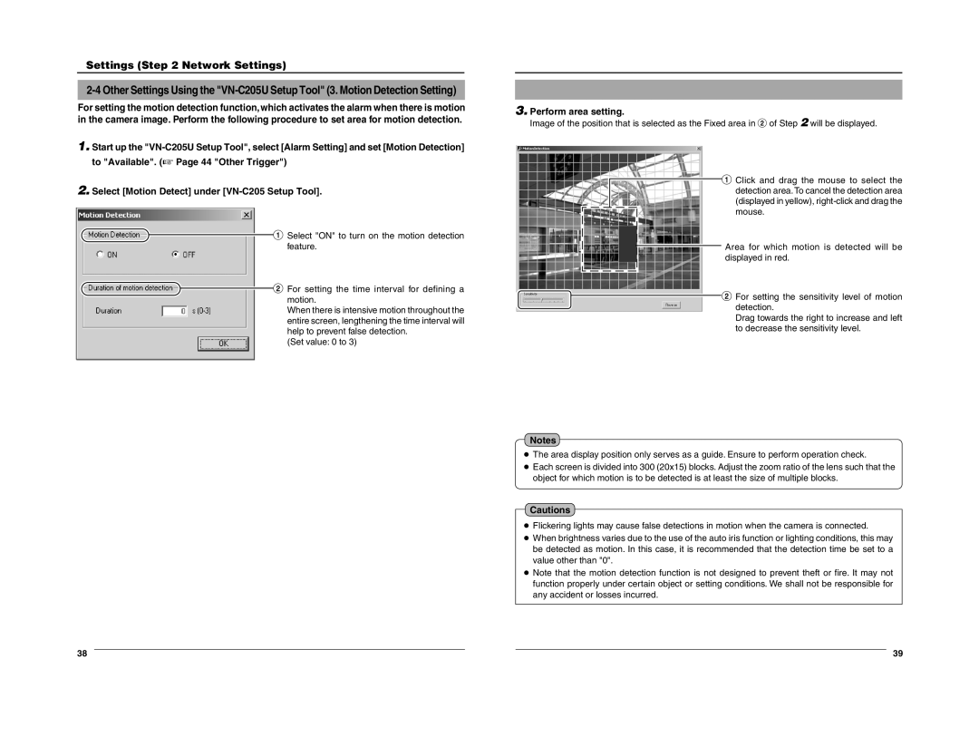 JVC VN-C205 manual Perform area setting 