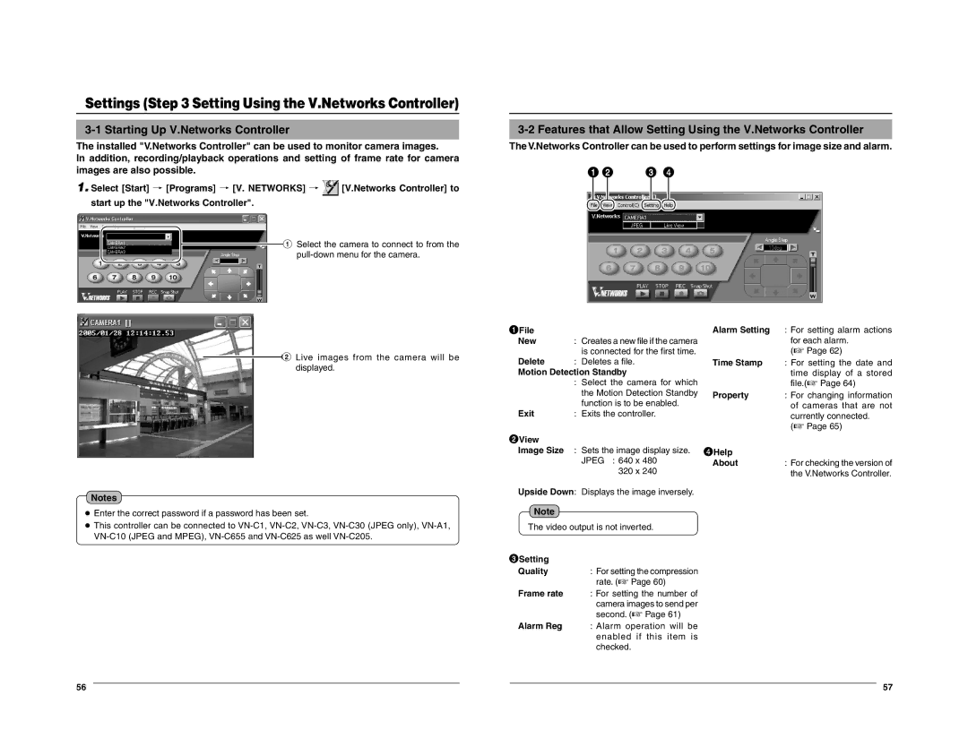 JVC VN-C205 manual Starting Up V.Networks Controller, Features that Allow Setting Using the V.Networks Controller 