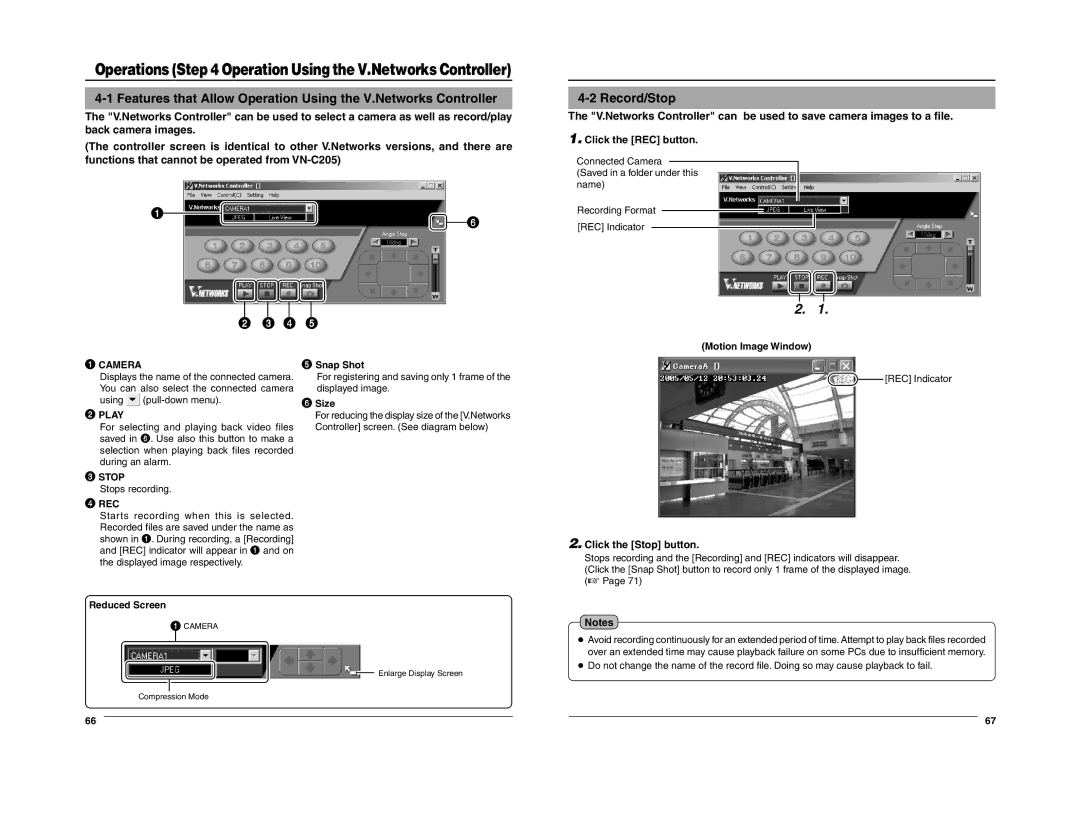 JVC VN-C205 manual Record/Stop 