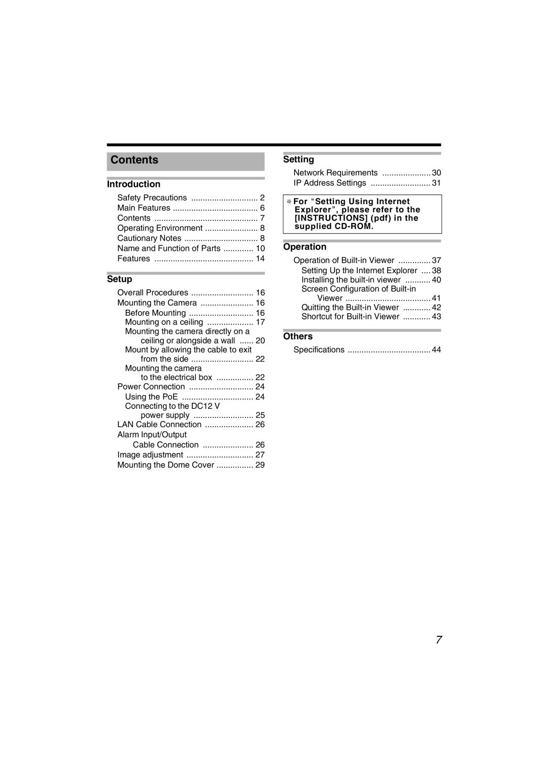 JVC VN-C215V4U manual Contents 