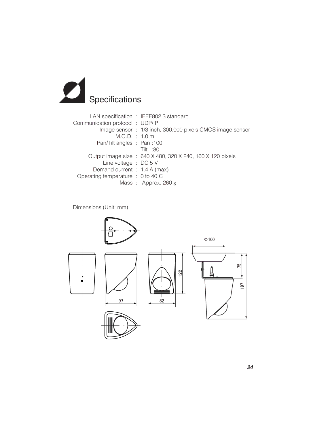 JVC VN-C2U instruction manual Specifications, Udp/Ip 