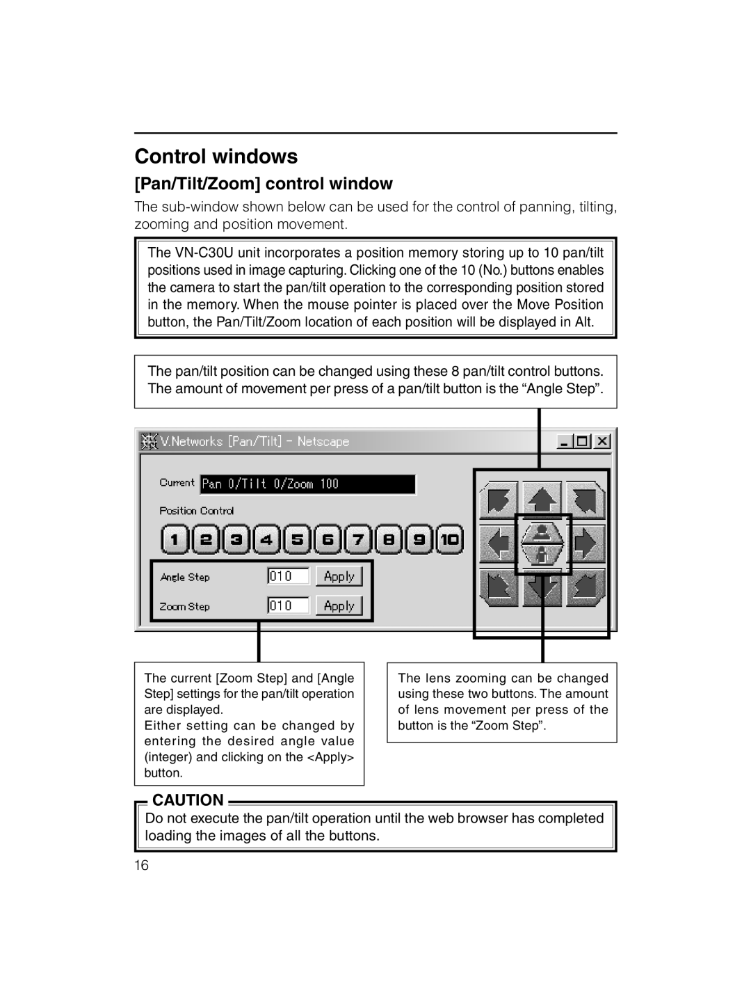 JVC VN-C30U instruction manual Control windows 