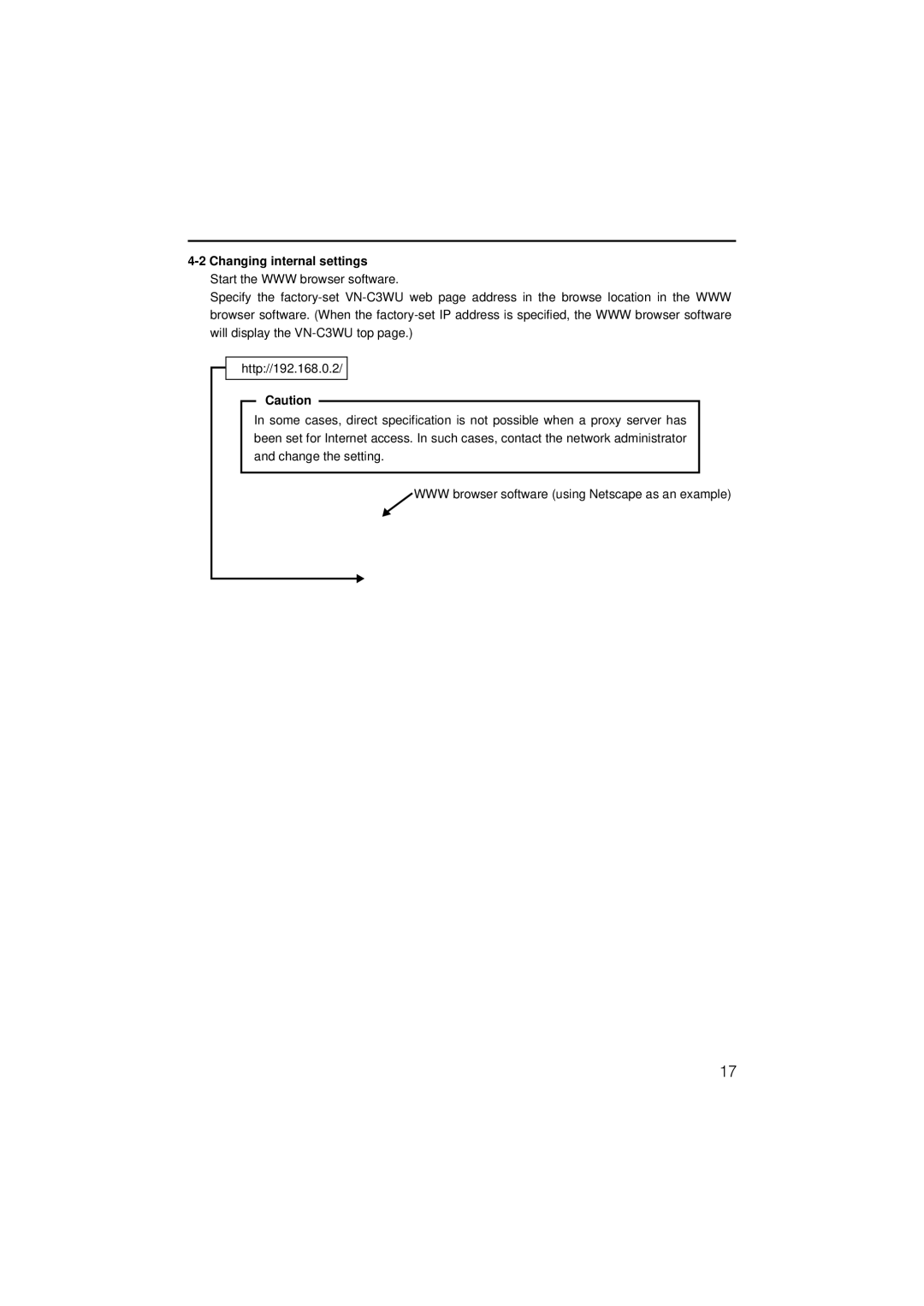 JVC VN-C3WU instruction manual Changing internal settings 