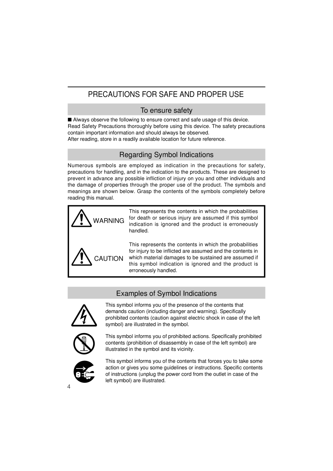 JVC VN-C3WU instruction manual Precautions for Safe and Proper USE 