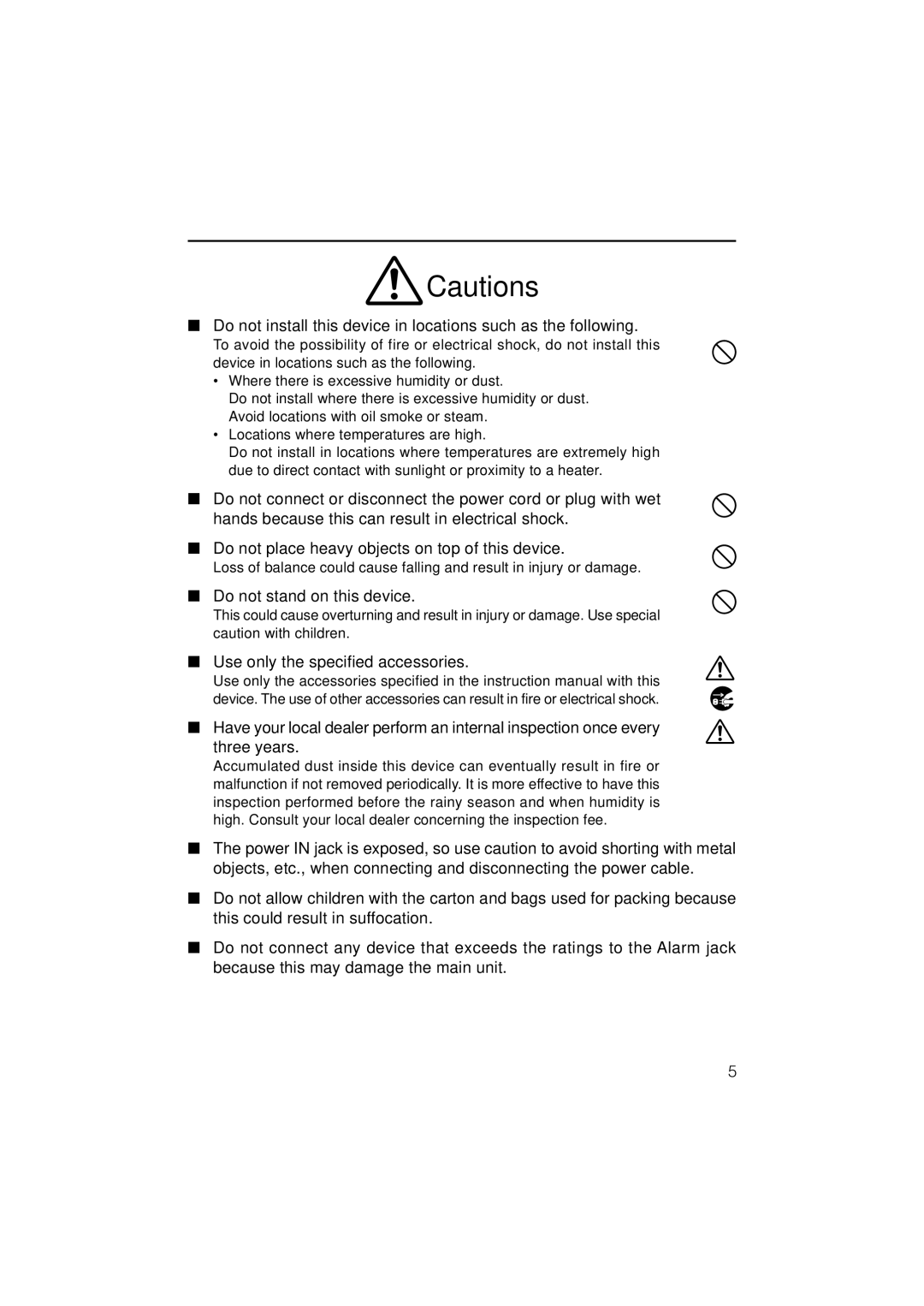 JVC VN-C3WU instruction manual Do not stand on this device 