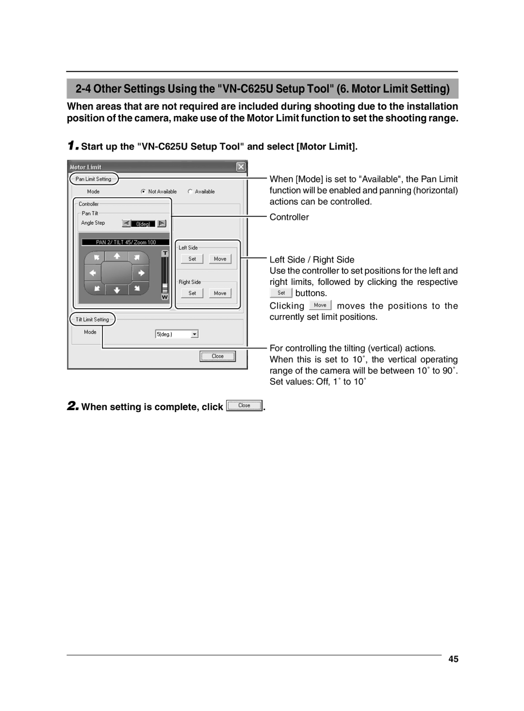 JVC VN-C625 manual When setting is complete, click 