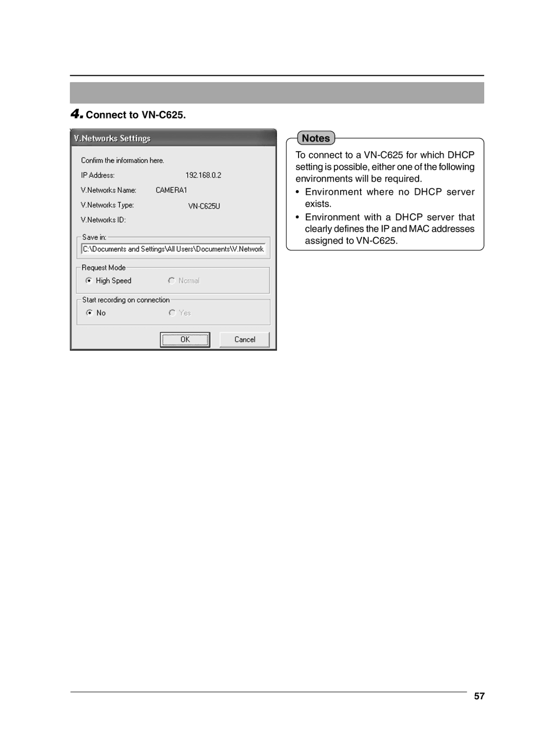 JVC manual Connect to VN-C625 