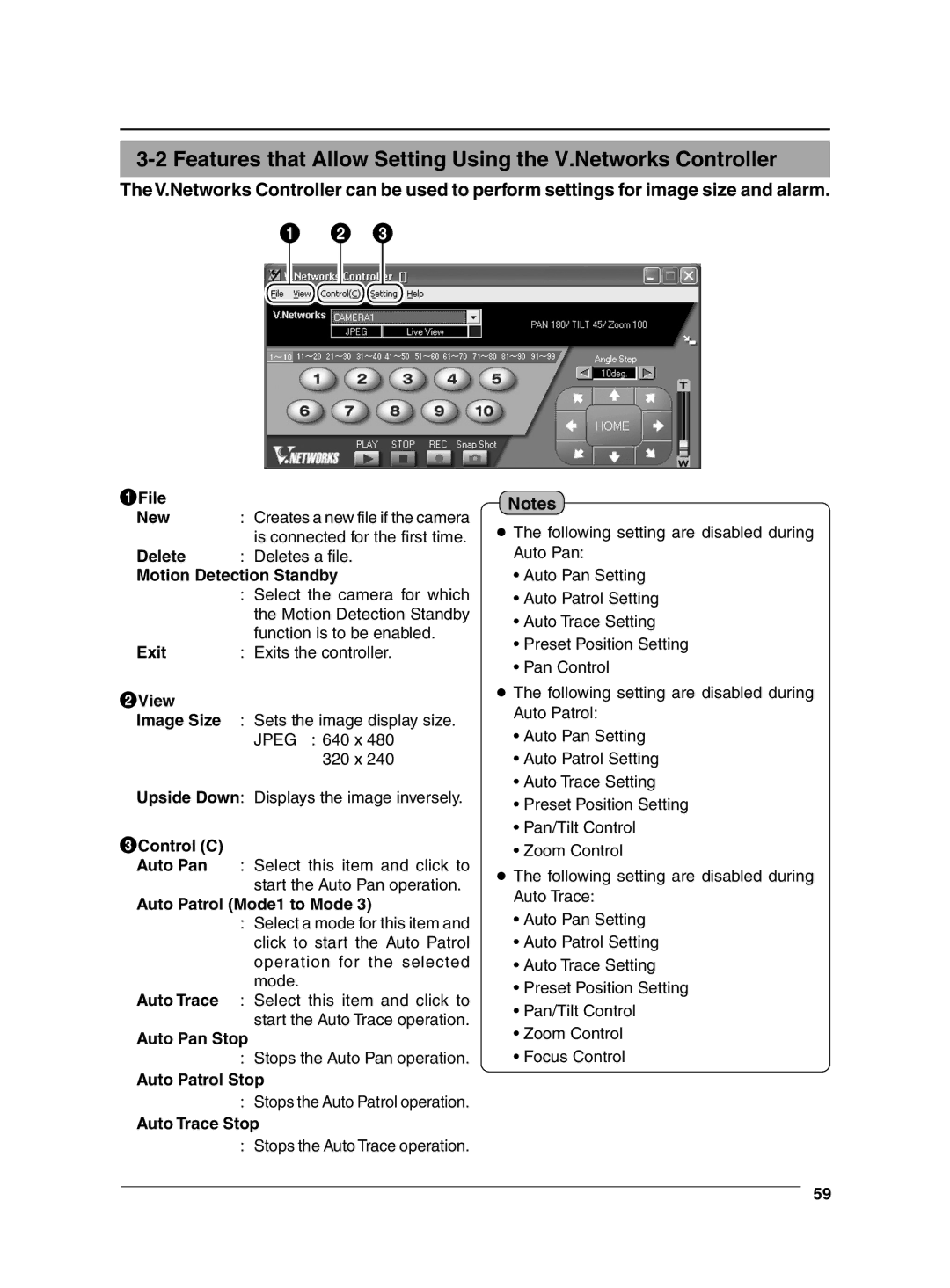 JVC VN-C625 manual Features that Allow Setting Using the V.Networks Controller 