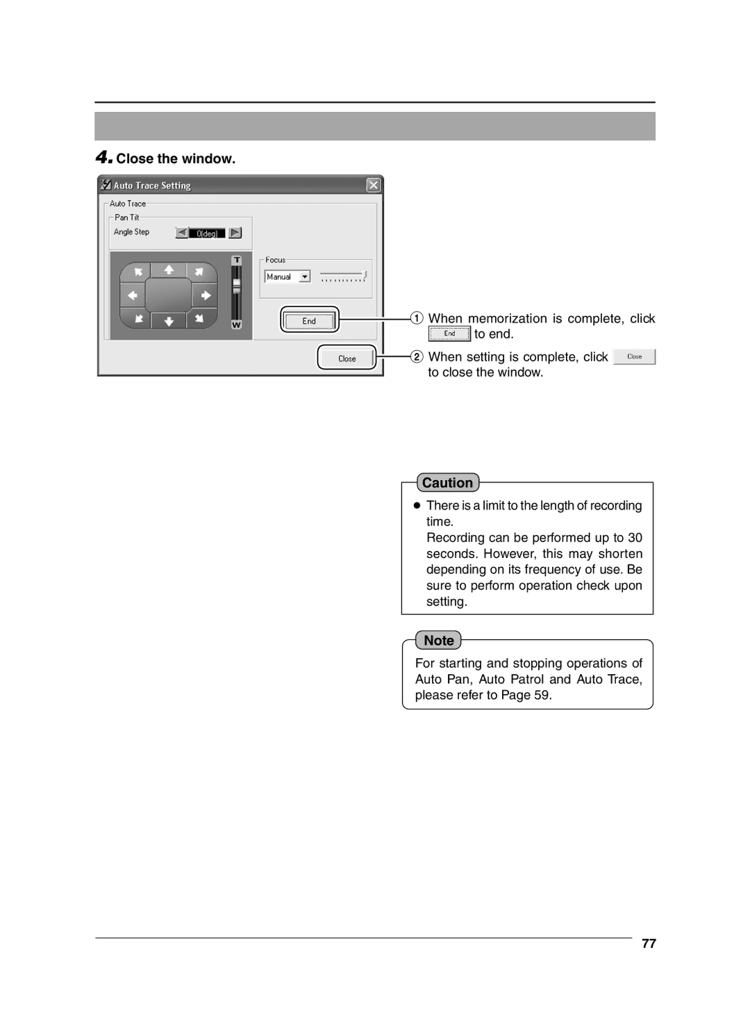 JVC VN-C625 manual Close the window 