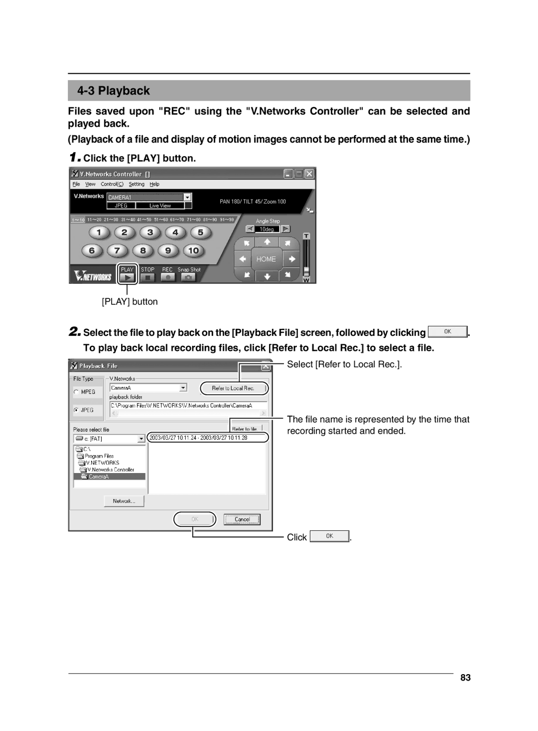 JVC VN-C625 manual Playback 