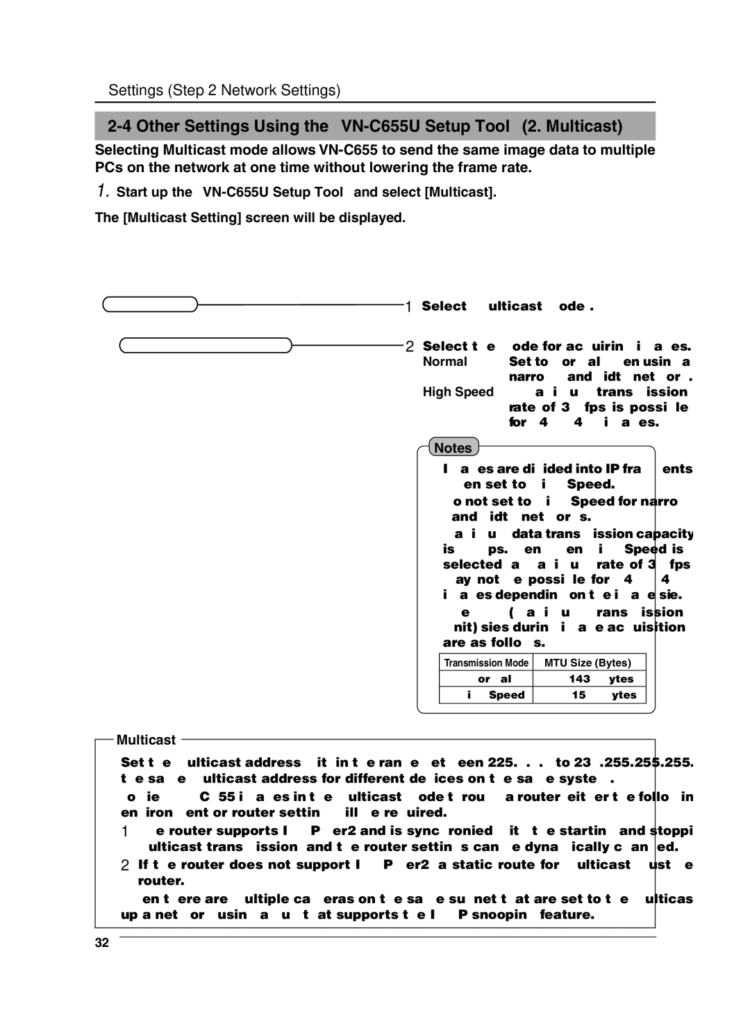 JVC manual Other Settings Using the VN-C655U Setup Tool 2. Multicast 