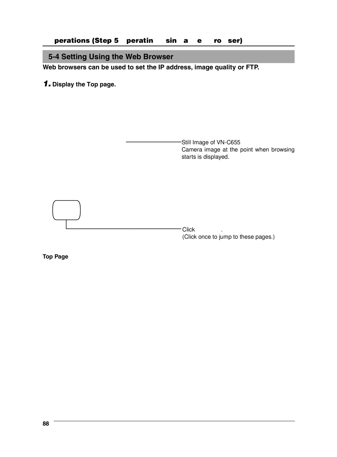 JVC VN-C655 manual Setting Using the Web Browser, Display the Top 