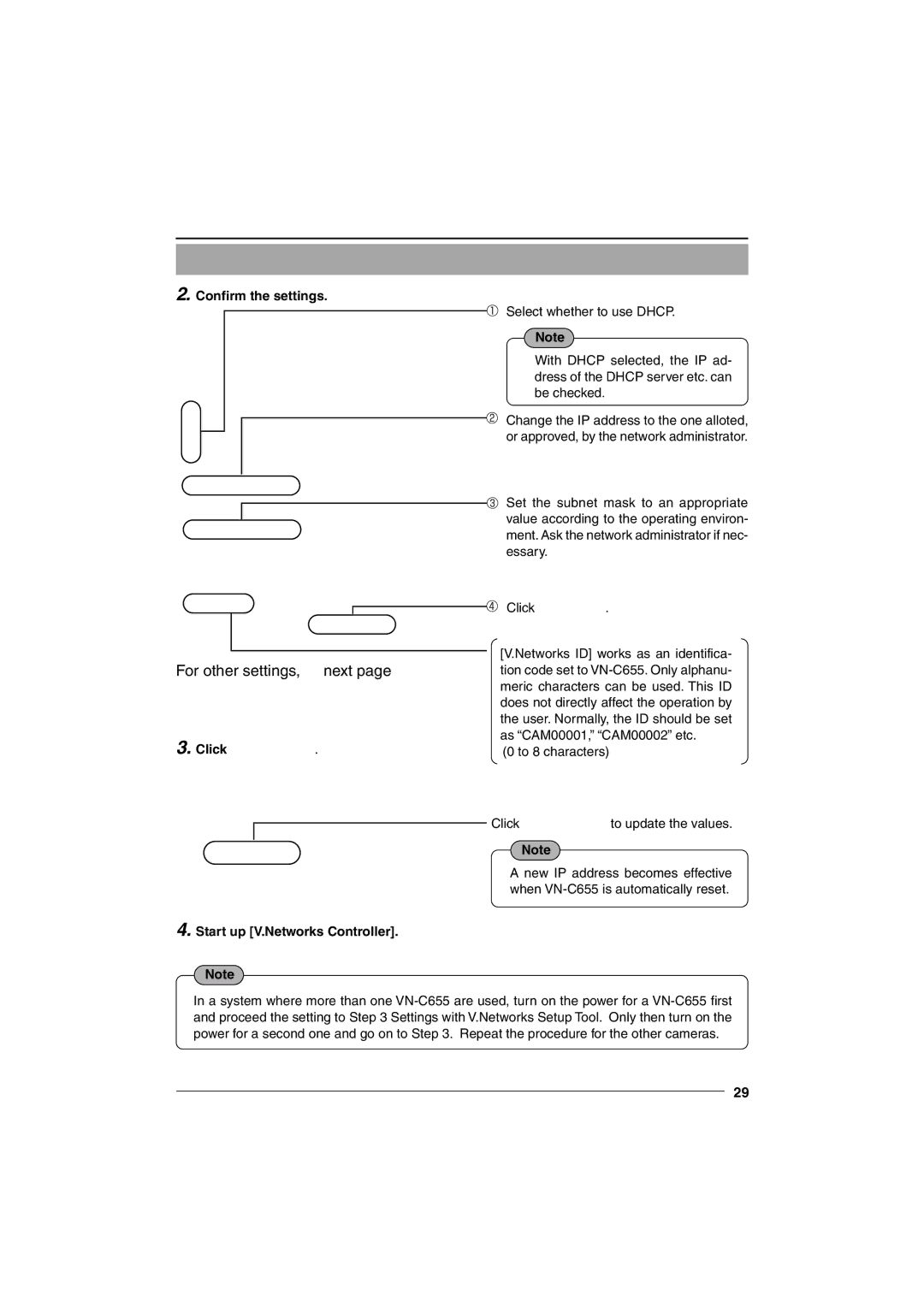 JVC VN-C655U manual Confirm the settings, Start up V.Networks Controller 