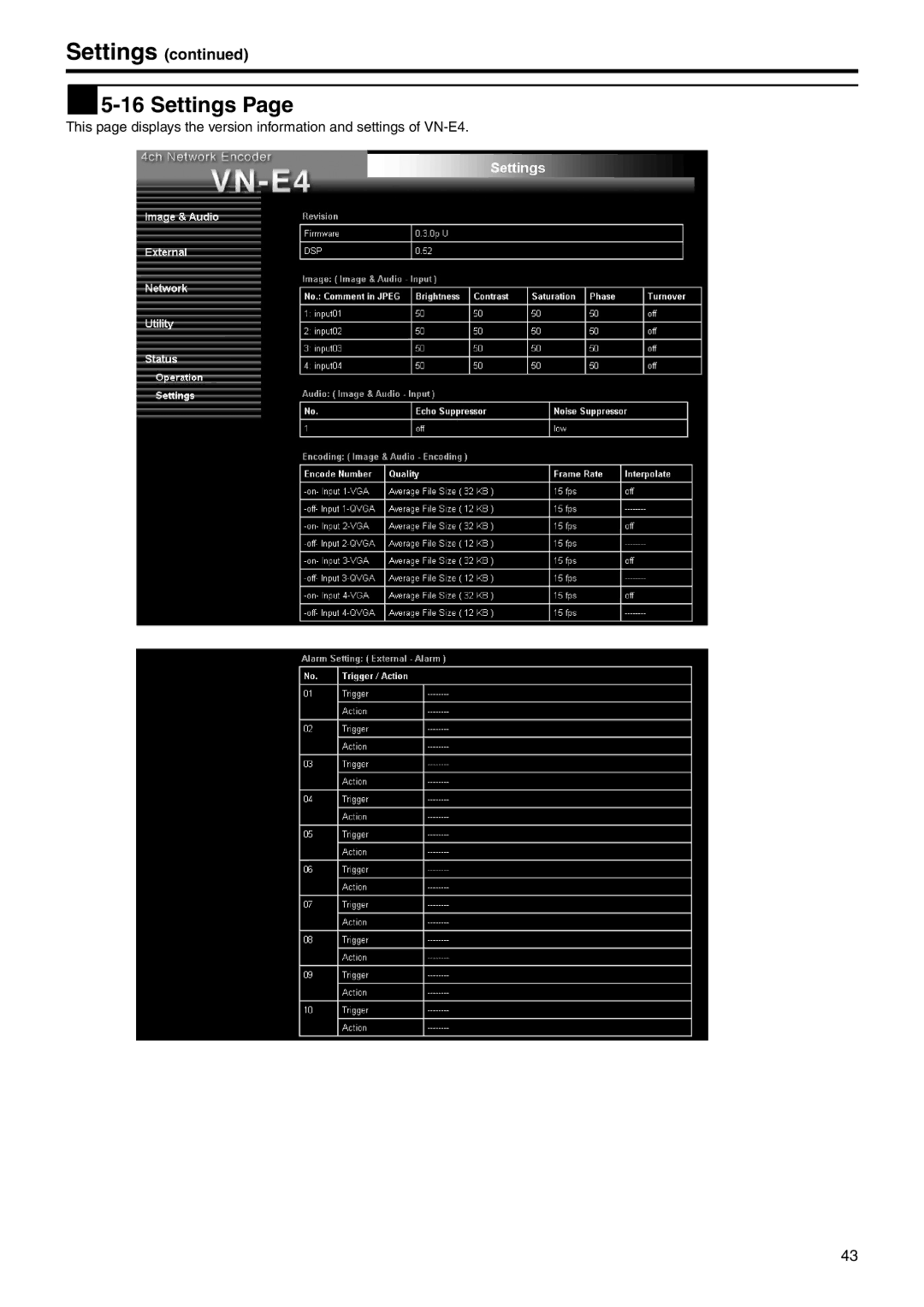 JVC VN-E4 manual  5-16 Settings 