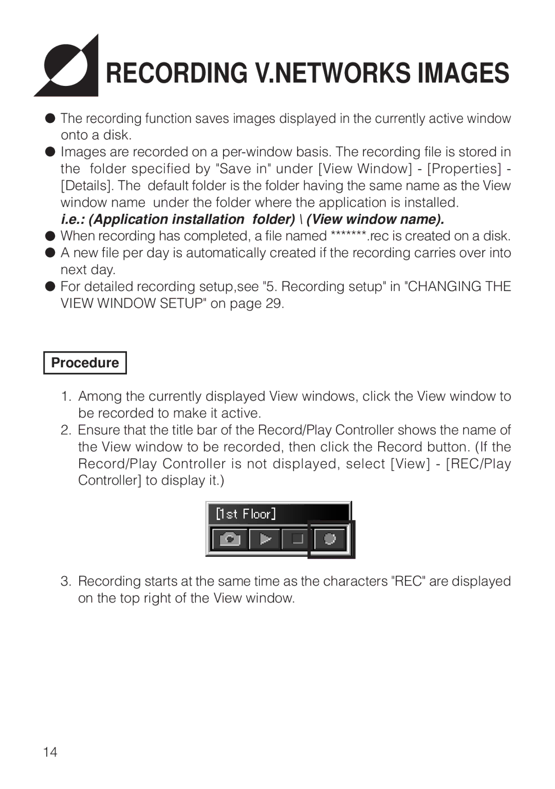 JVC VN-S200U/S100U manual Recording V.NETWORKS Images 