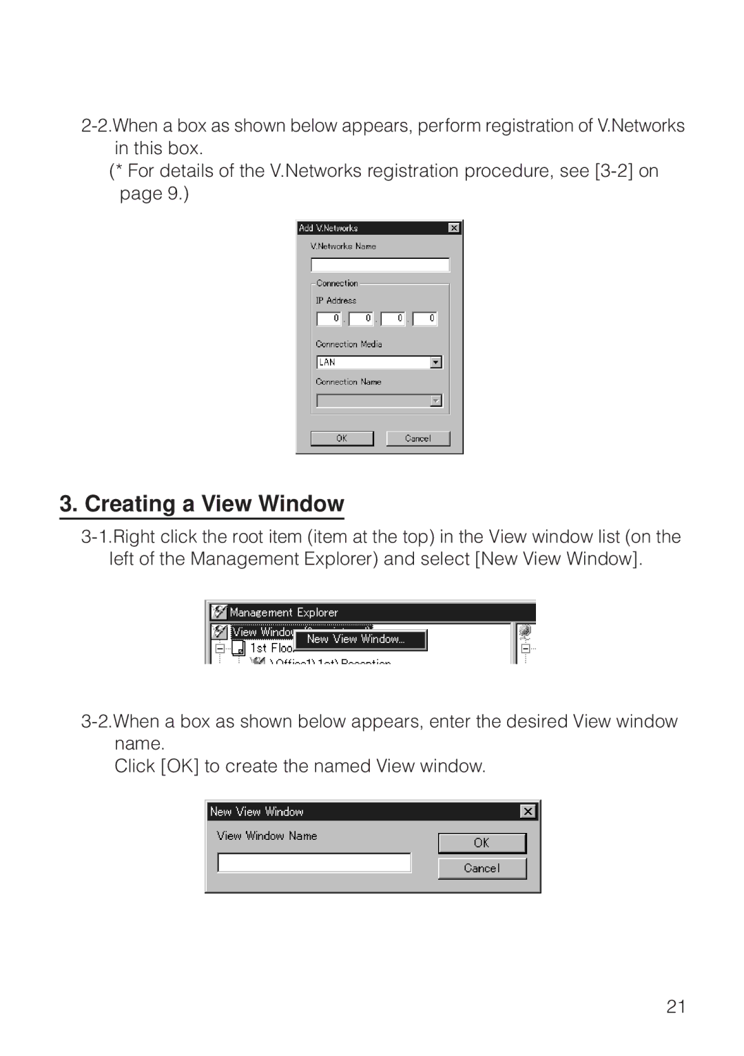 JVC VN-S200U/S100U manual Creating a View Window 