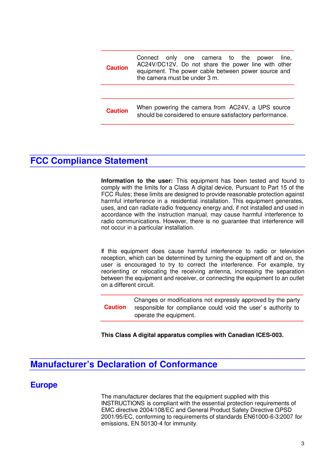 JVC VN-T16/U manual FCC Compliance Statement, Manufacturer’s Declaration of Conformance, Europe 