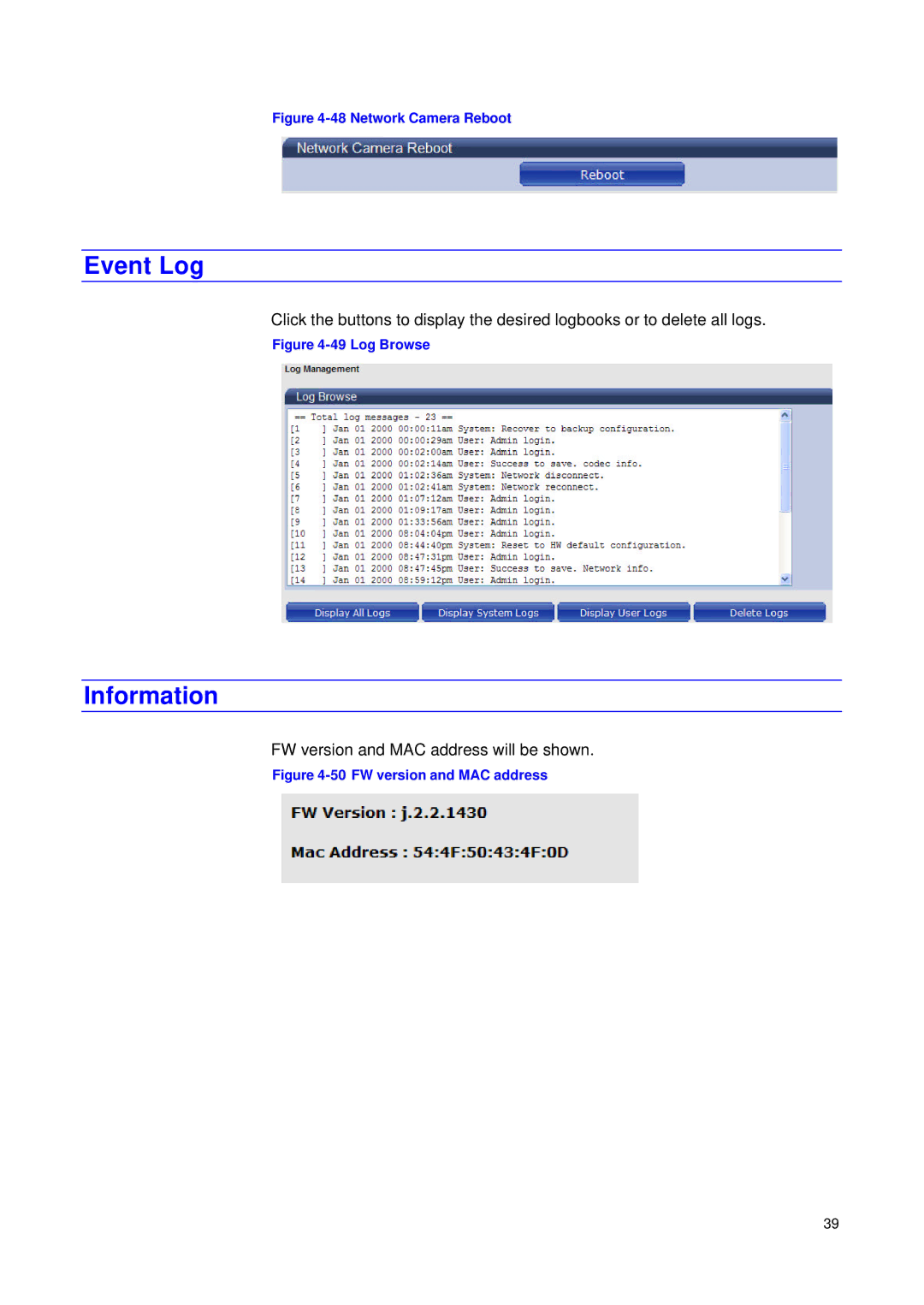 JVC VN-T16/U manual Event Log, Information 