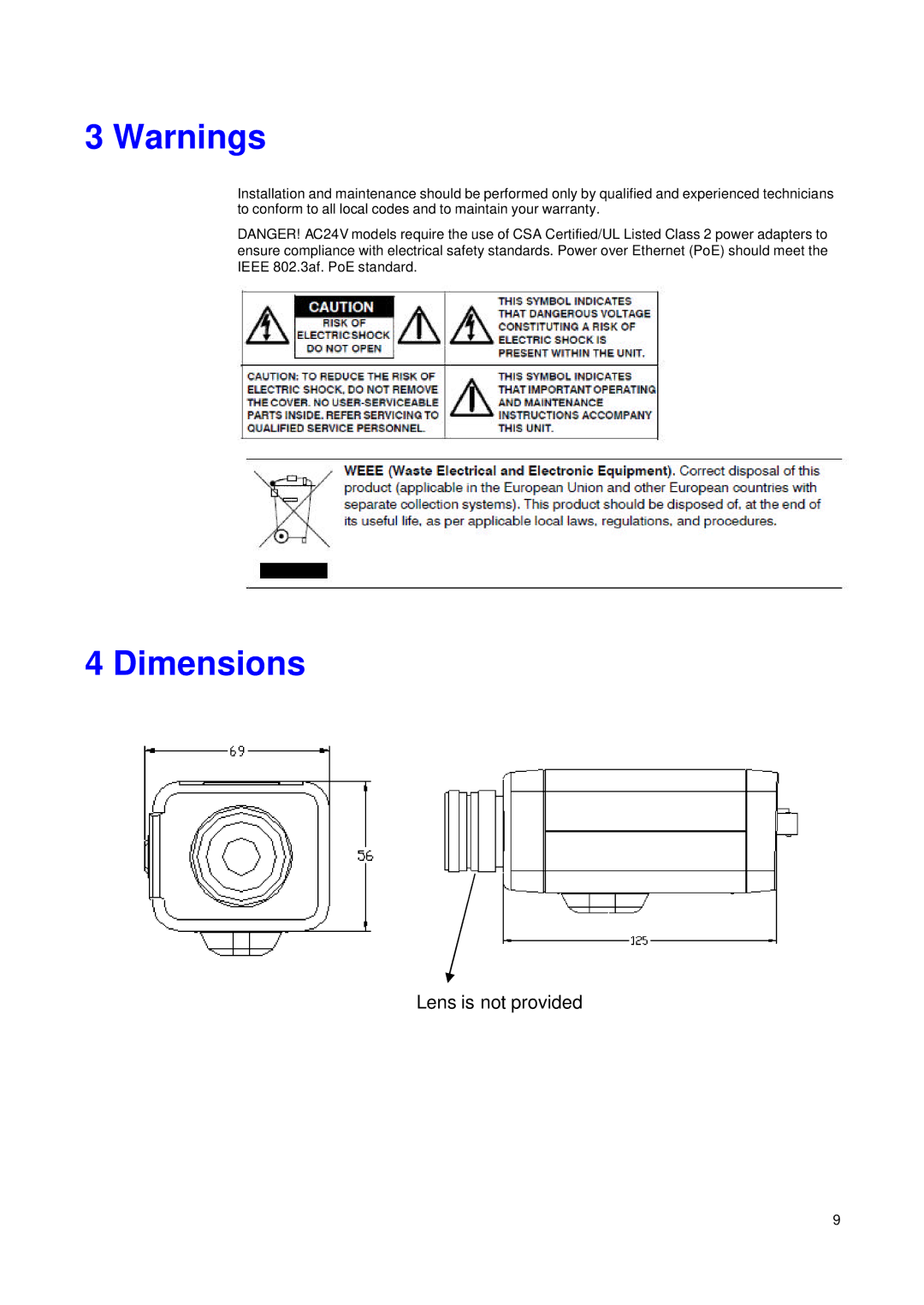 JVC VN-T16/U manual Dimensions 