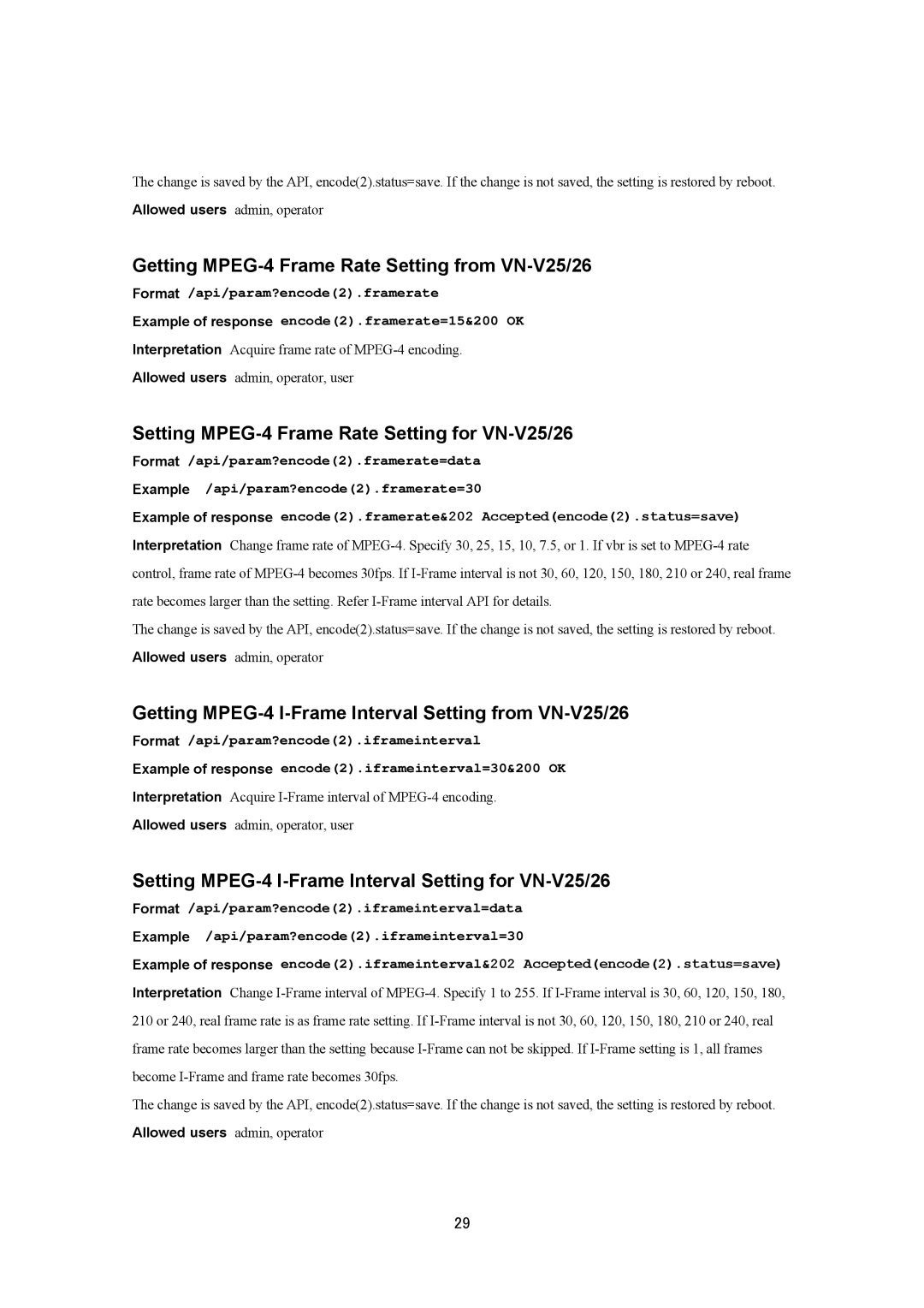 JVC VN-V26U, VN-V25U Getting MPEG-4 Frame Rate Setting from VN-V25/26, Setting MPEG-4 Frame Rate Setting for VN-V25/26 