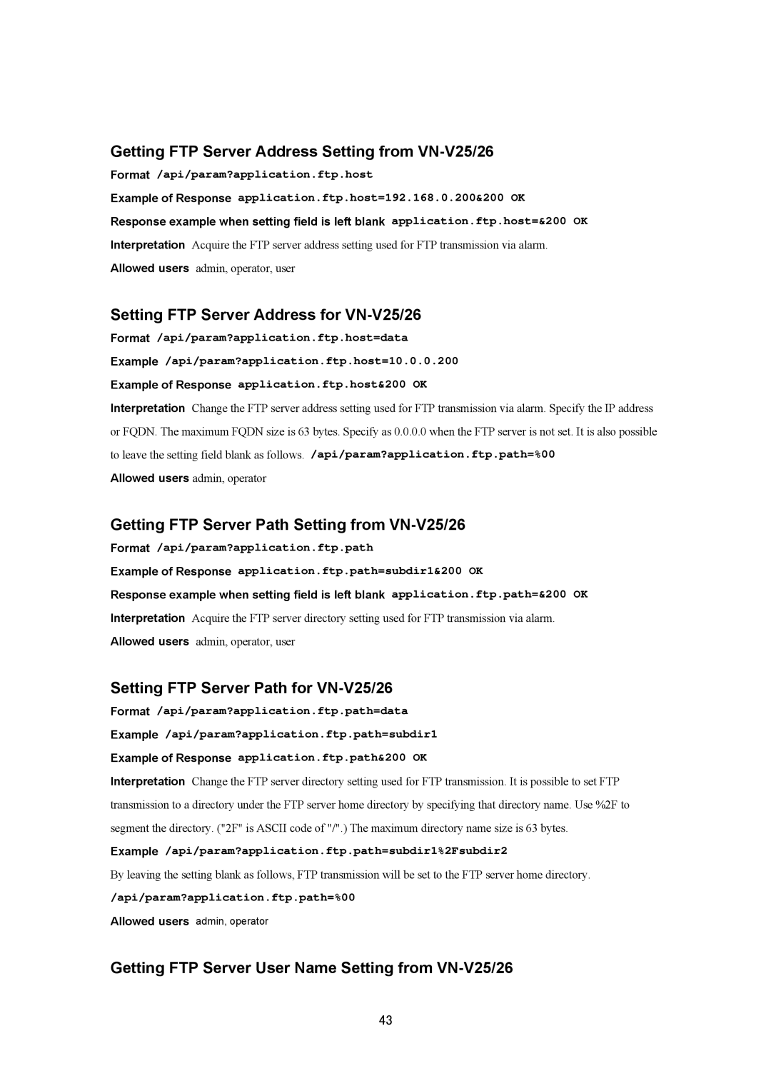 JVC VN-V26U, VN-V25U manual Getting FTP Server Address Setting from VN-V25/26, Setting FTP Server Address for VN-V25/26 