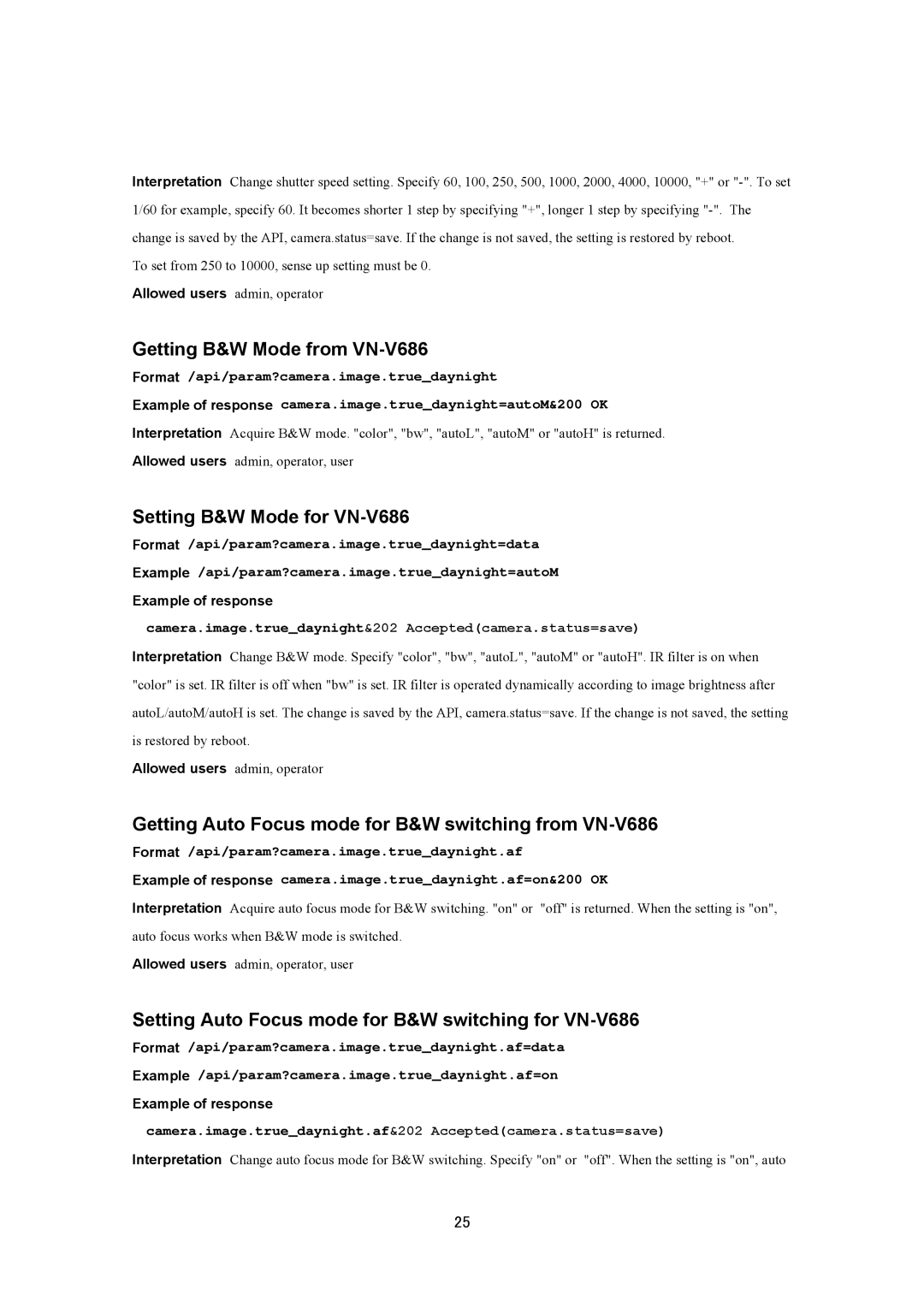 JVC VN-V686U manual Getting B&W Mode from VN-V686, Setting B&W Mode for VN-V686 