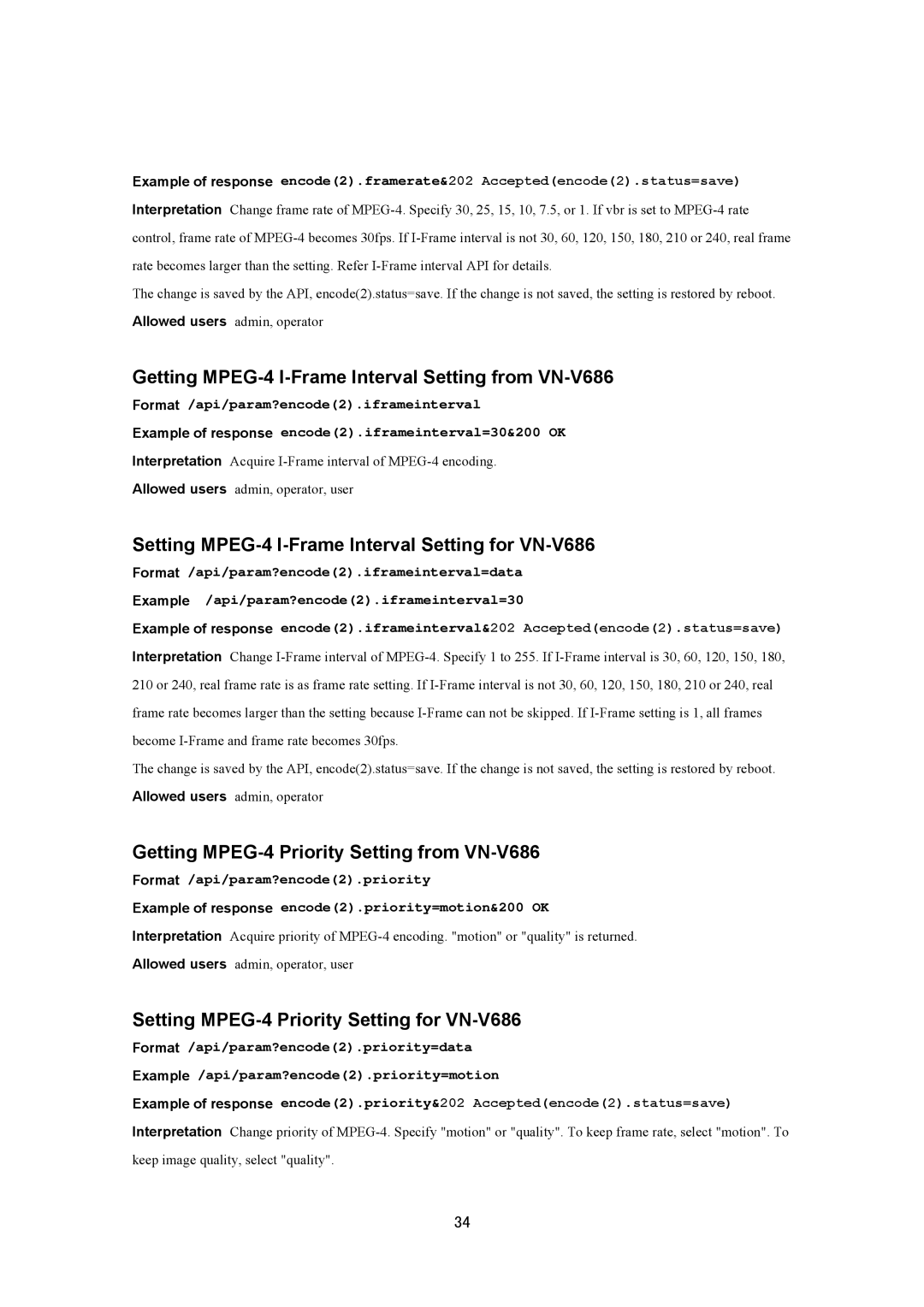 JVC VN-V686U Getting MPEG-4 I-Frame Interval Setting from VN-V686, Setting MPEG-4 I-Frame Interval Setting for VN-V686 