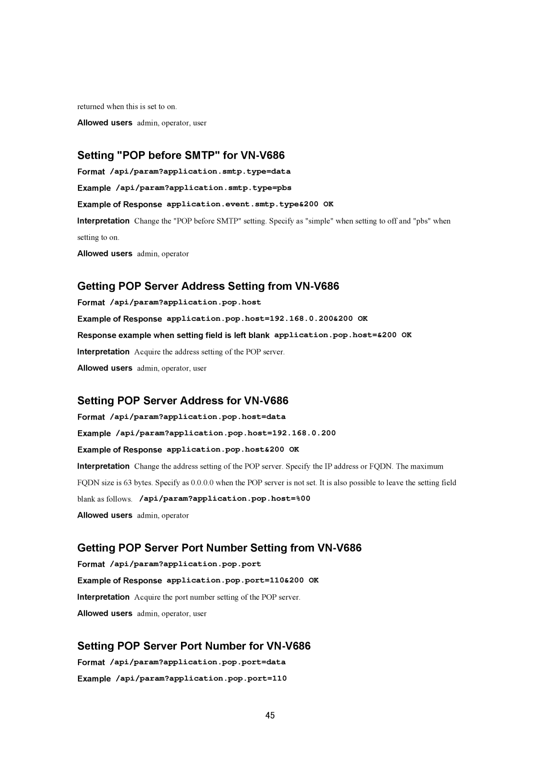 JVC VN-V686U manual Setting POP before Smtp for VN-V686, Getting POP Server Address Setting from VN-V686 