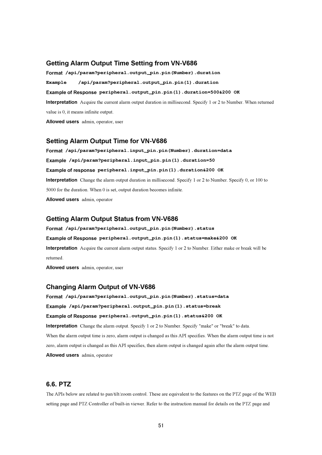 JVC VN-V686U manual Getting Alarm Output Time Setting from VN-V686, Setting Alarm Output Time for VN-V686, Ptz 