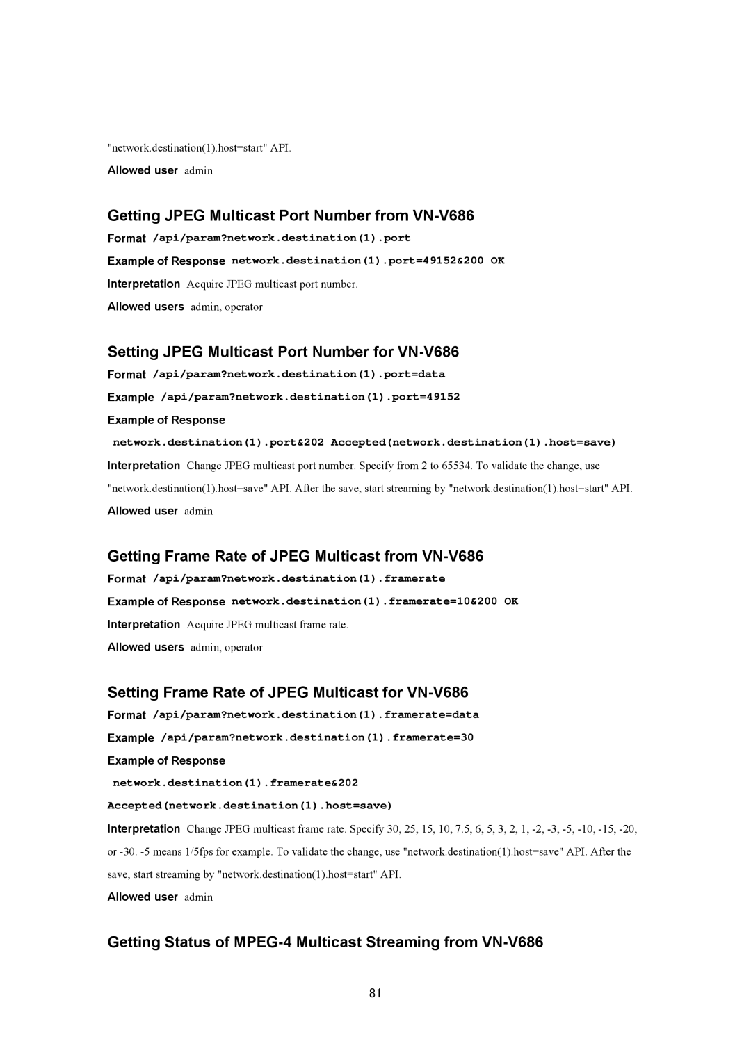 JVC VN-V686U manual Getting Jpeg Multicast Port Number from VN-V686, Setting Jpeg Multicast Port Number for VN-V686 