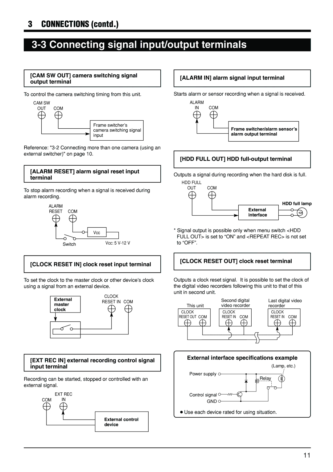 JVC VR-510U manual Connecting signal input/output terminals 