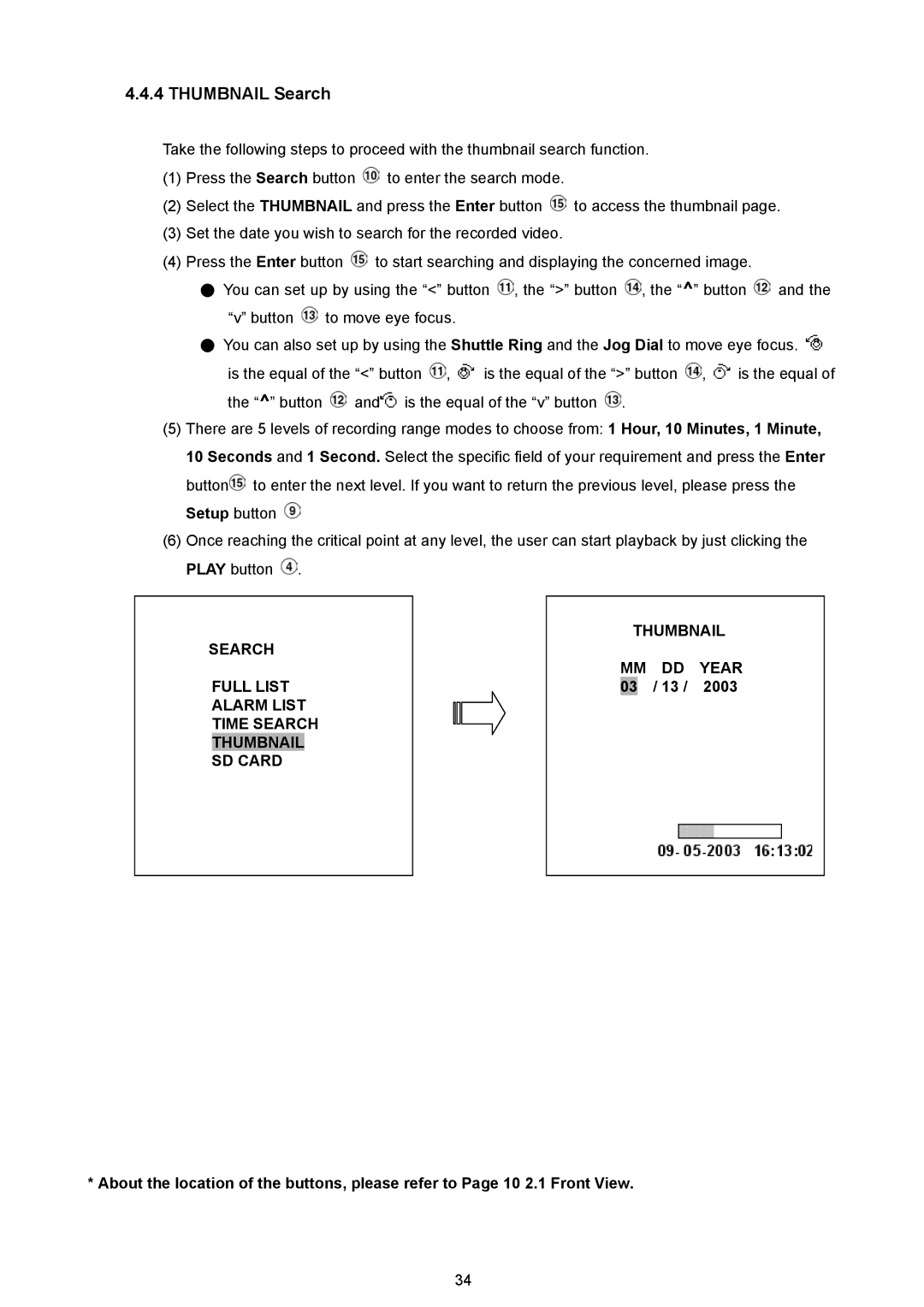 JVC VR 601 instruction manual Thumbnail Search, Search Thumbnail Year Full List, 2003 