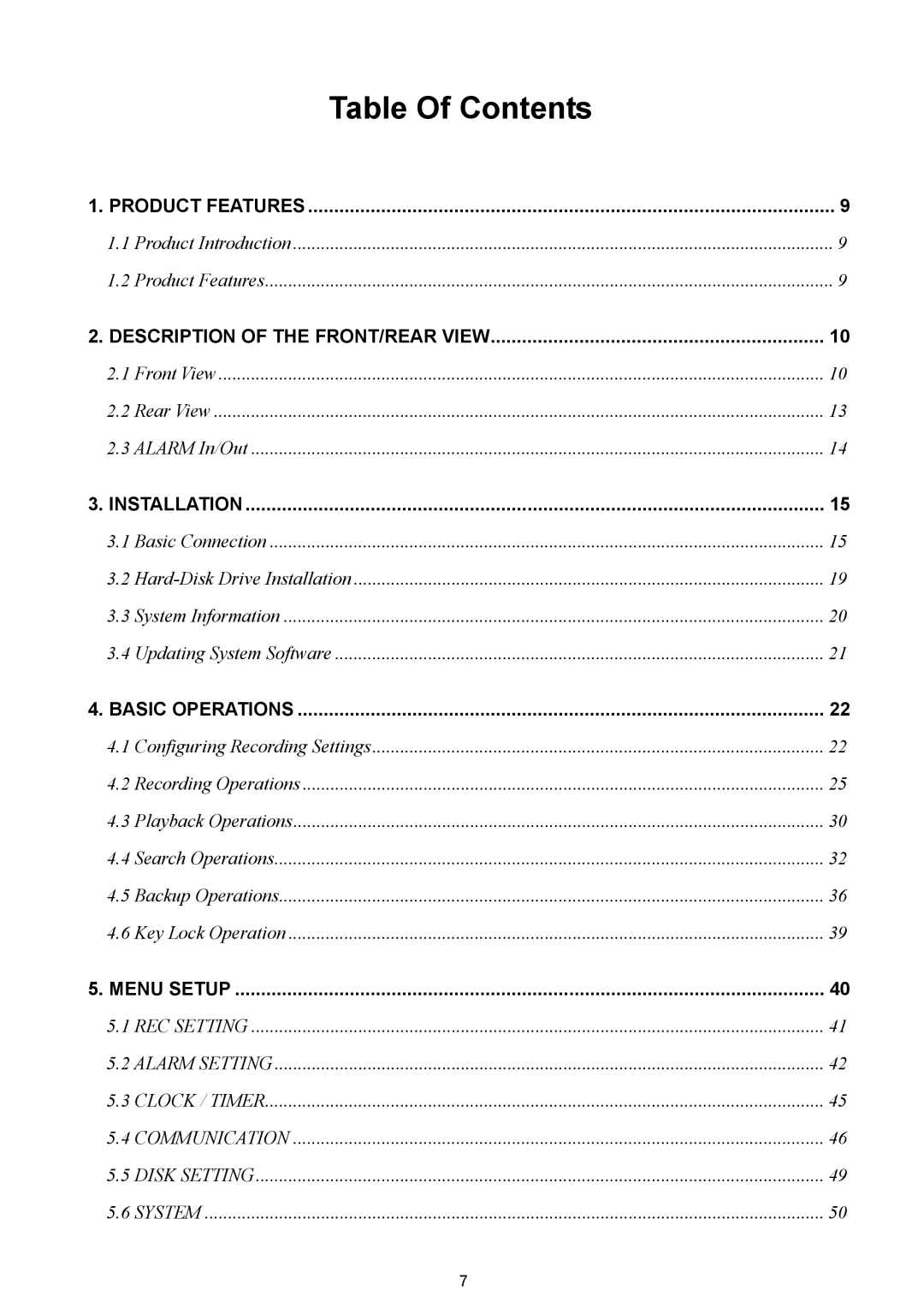 JVC VR 601 instruction manual Table Of Contents 