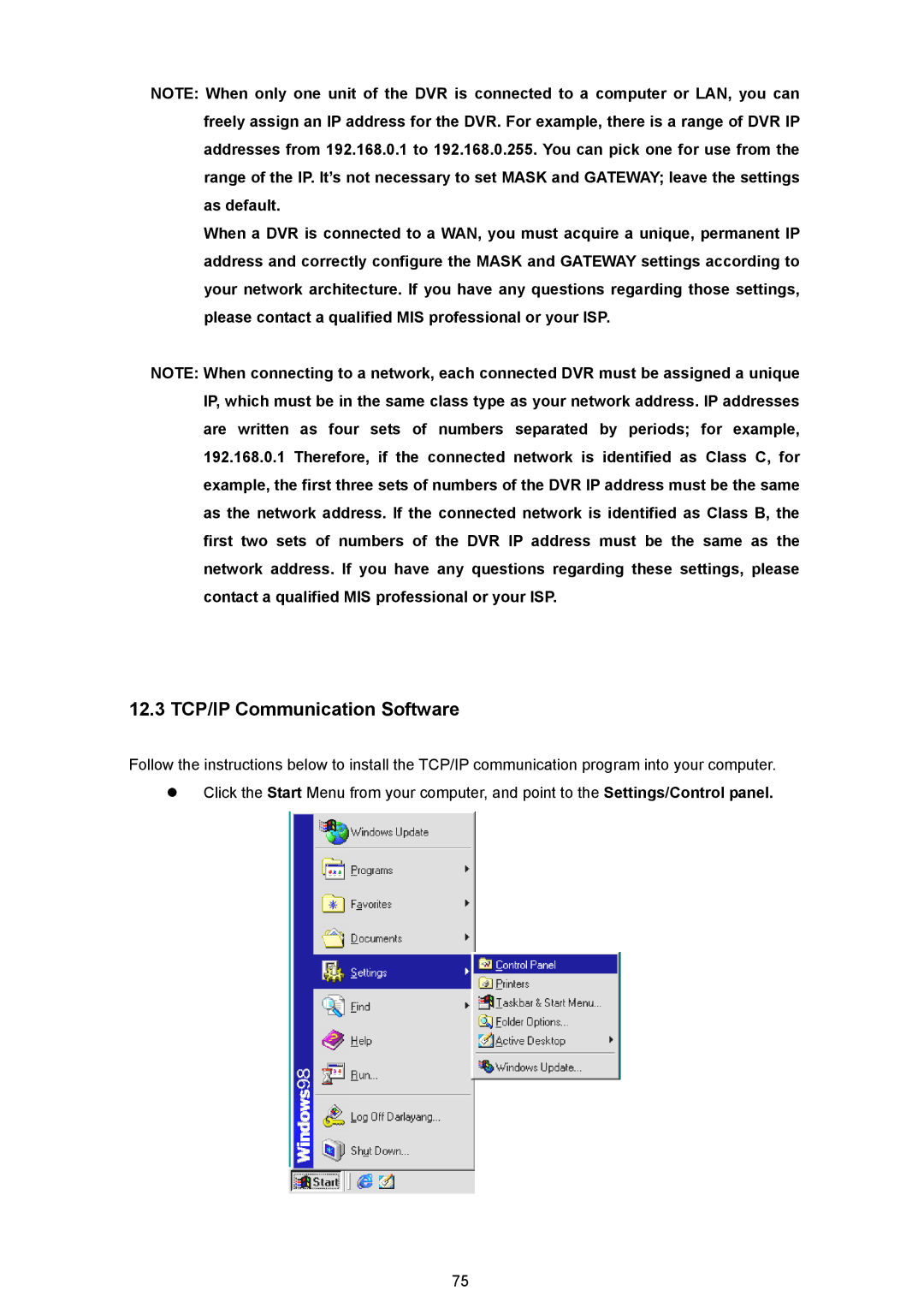 JVC VR 601 instruction manual 12.3 TCP/IP Communication Software 