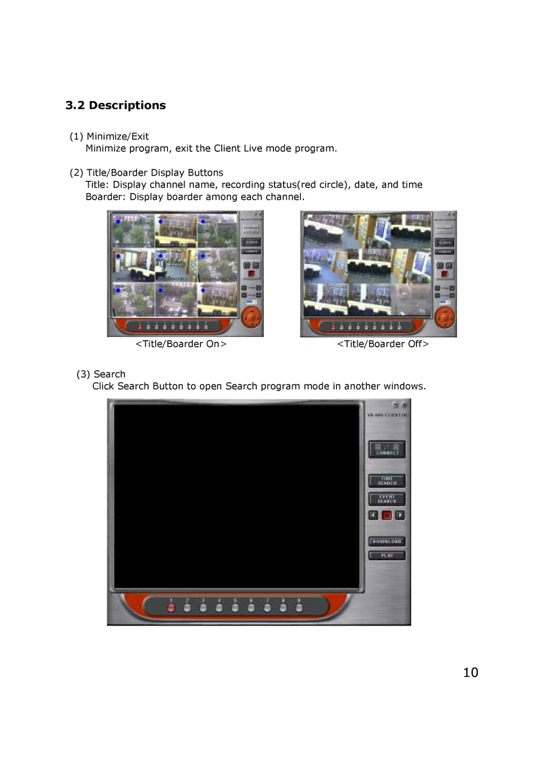 JVC VR-609 manual Descriptions 